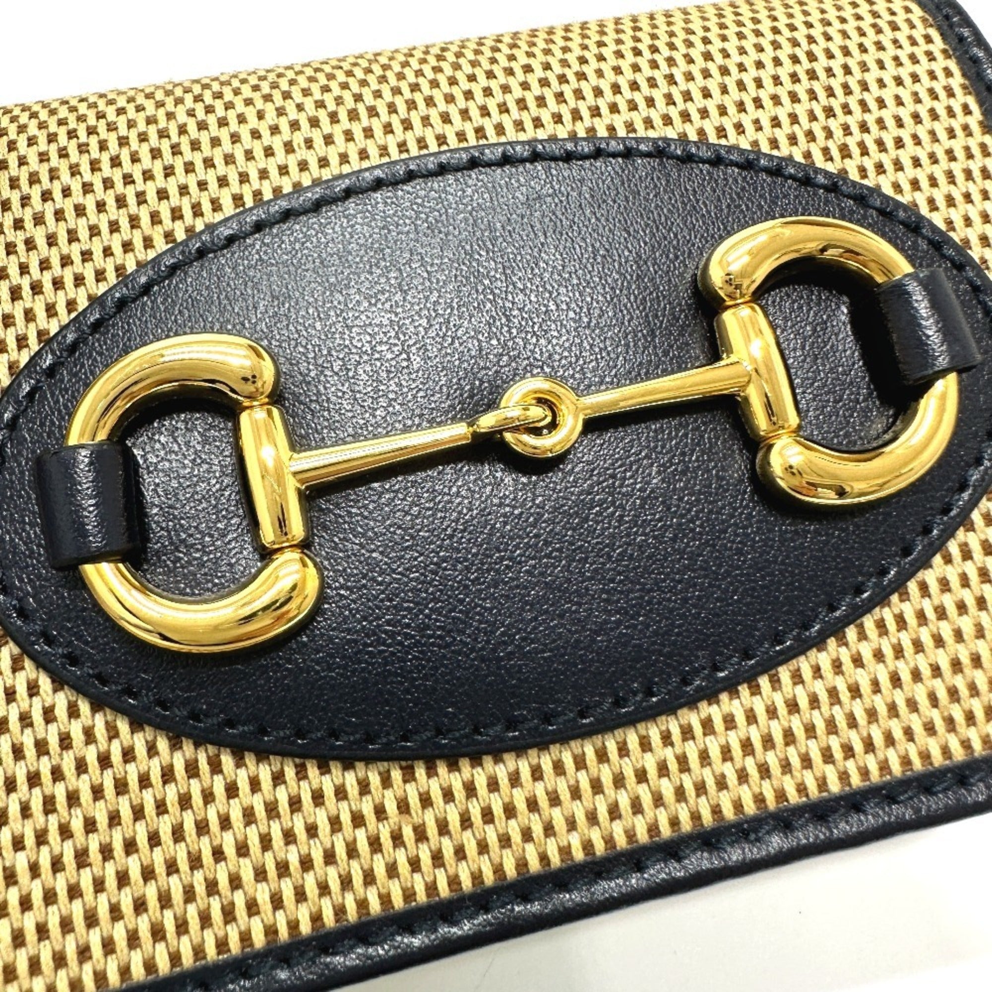 Gucci Beige Canvas Leather Wallet (Tri-Fold) (Pre-Owned)