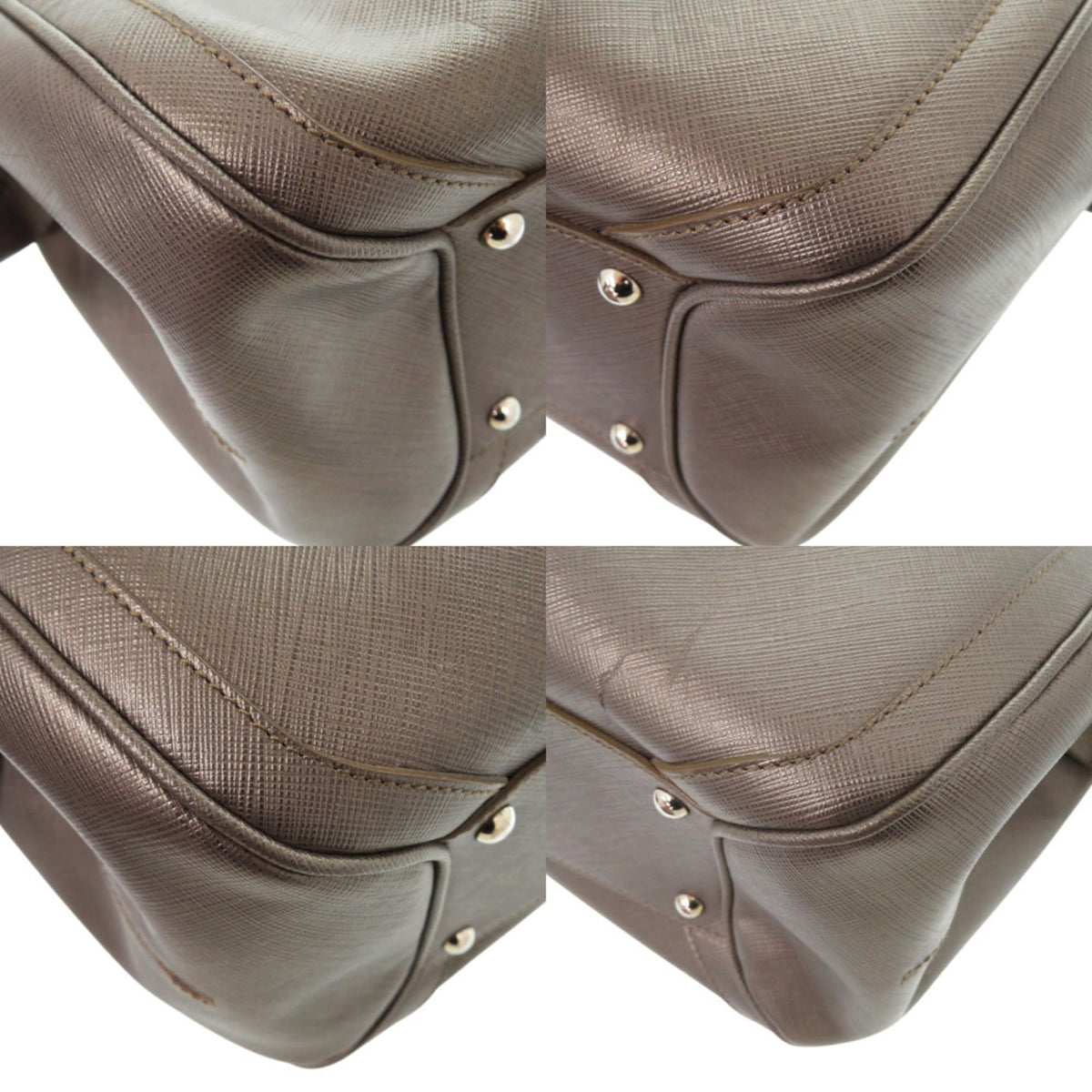 Salvatore Ferragamo Gray Leather Boston Bag Handbag (Pre-Owned)