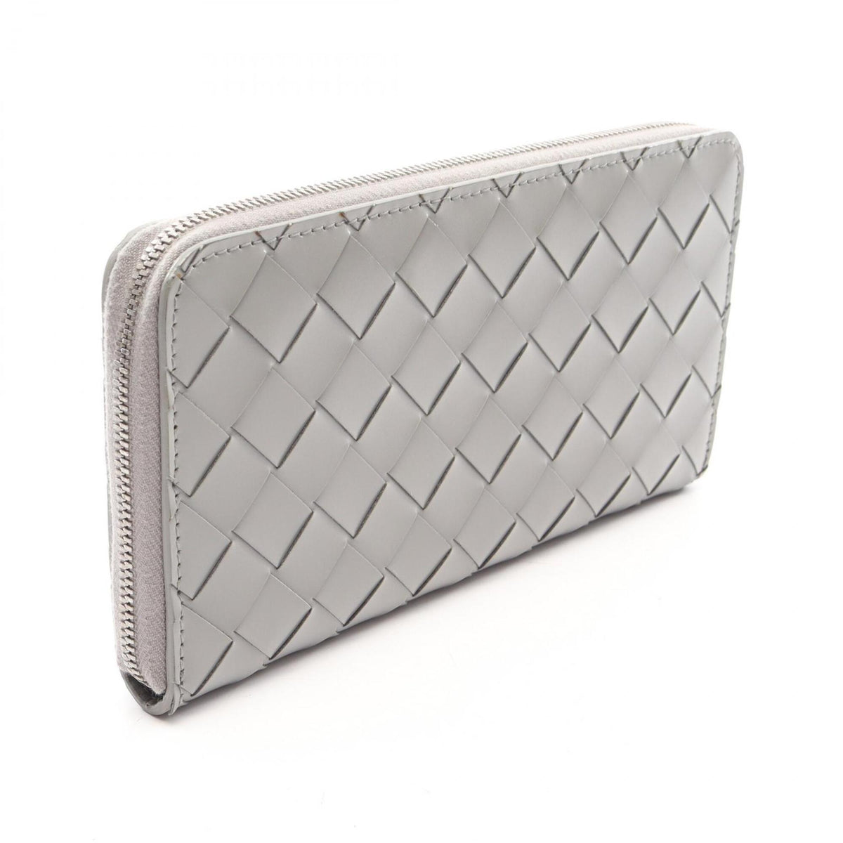Bottega Veneta Gray Intrecciato Long Wallet (Bi-Fold) (Pre-Owned)