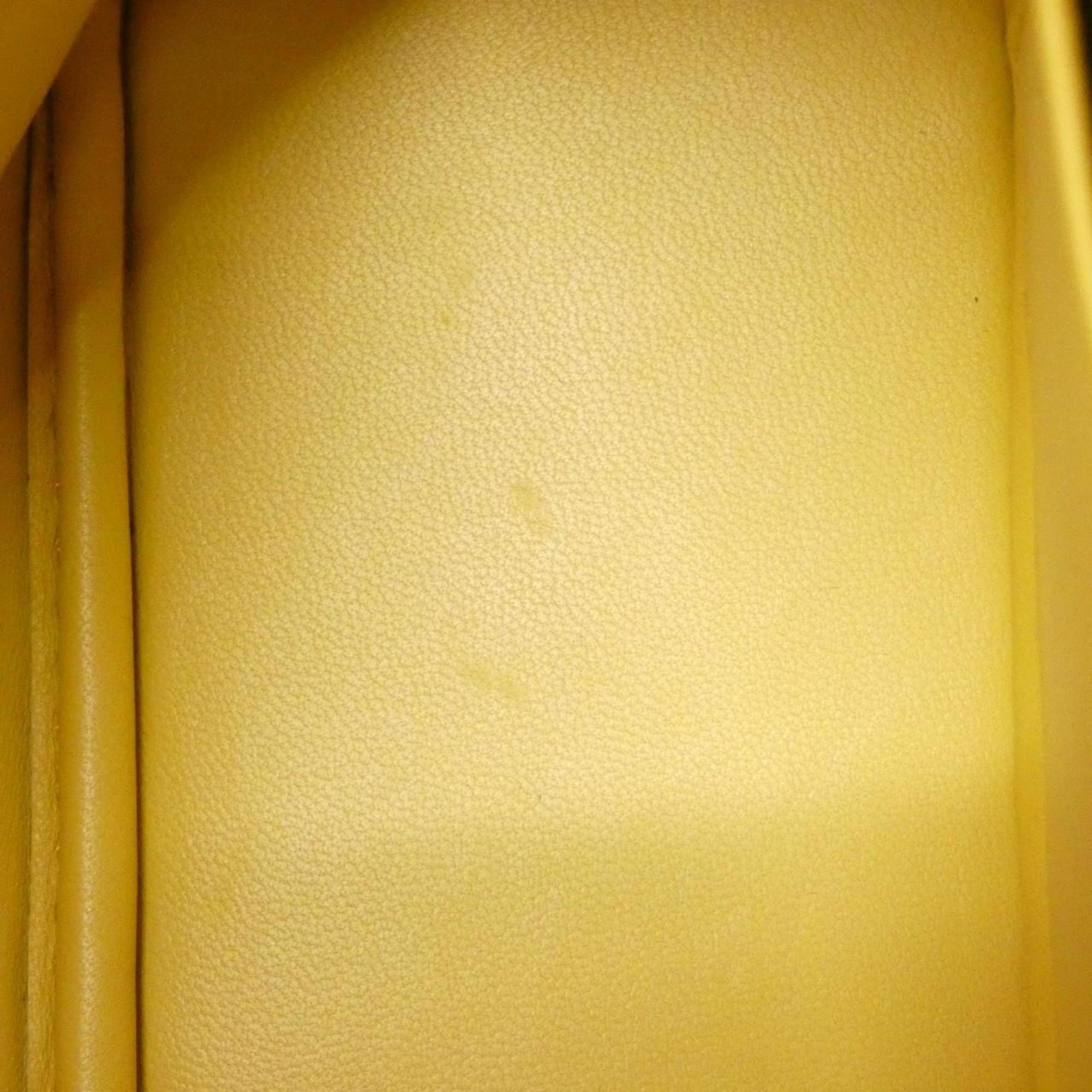 Hermes Yellow Chevre Leather Handbag (Pre-Owned)