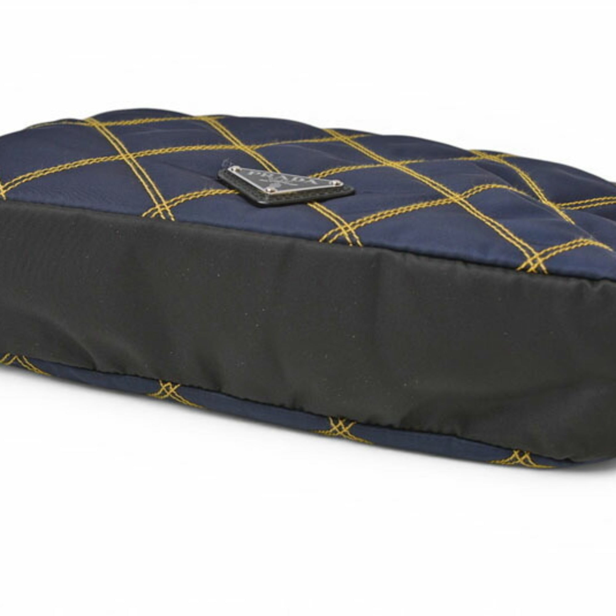 Prada Navy Black Nylon Clutch Bag (Pre-Owned)