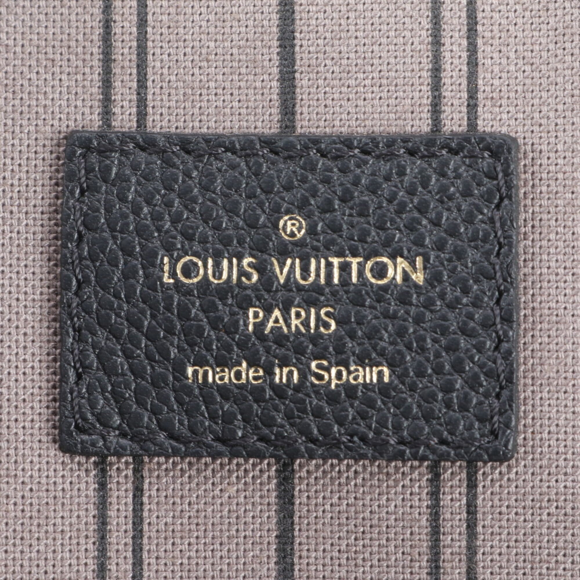 Louis Vuitton Noir Leather Handbag Tote Bag (Pre-Owned)