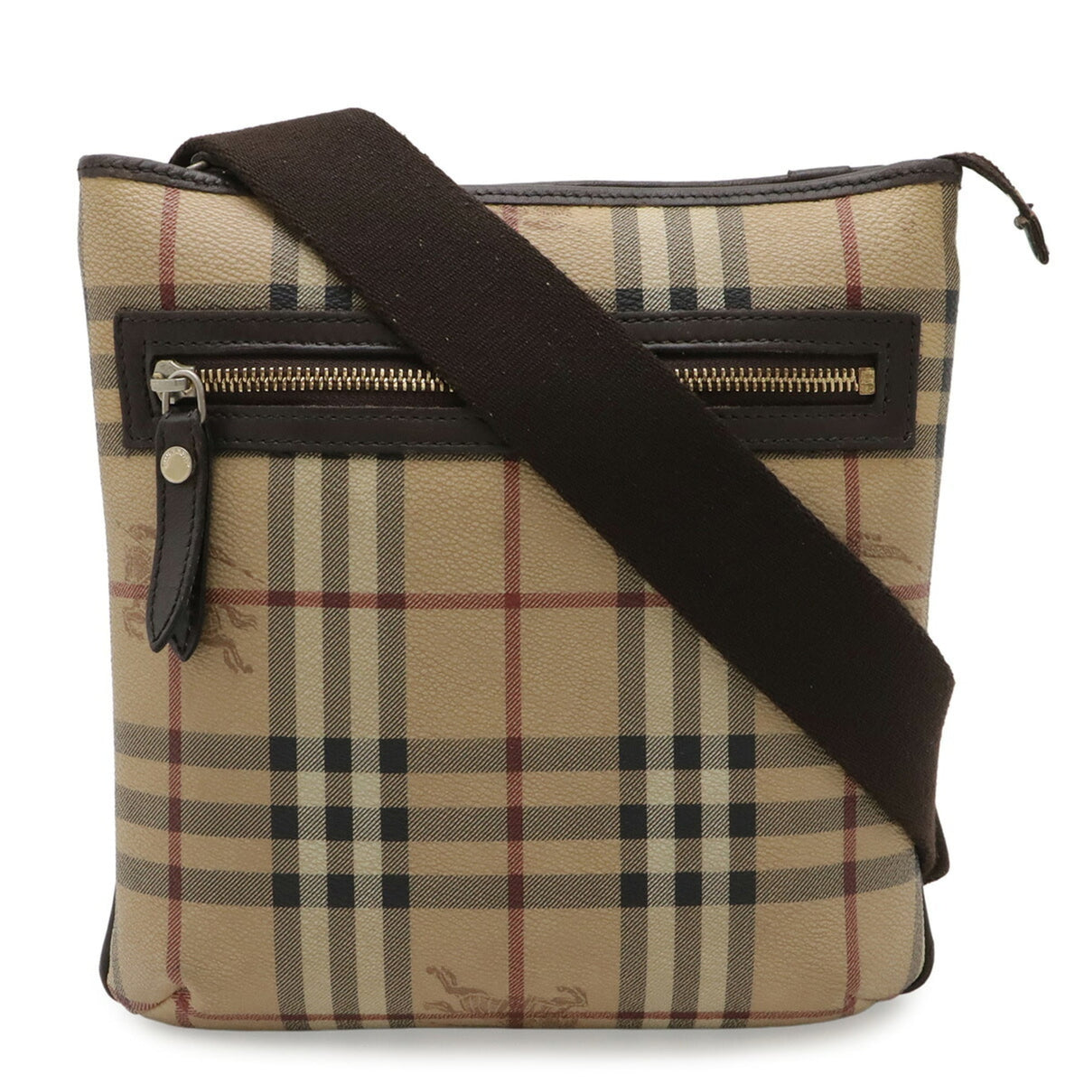 Burberry Beige Black Bordeaux Pvc Leather Pochette Shoulder Bag (Pre-Owned)
