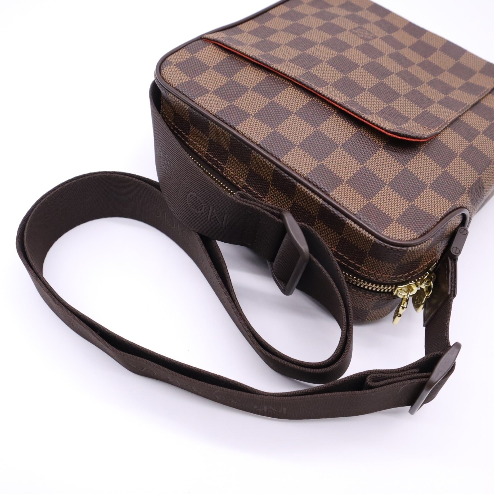 Louis Vuitton Damier Beige Brown Coated Canvas Leather Shoulder Bag (Pre-Owned)