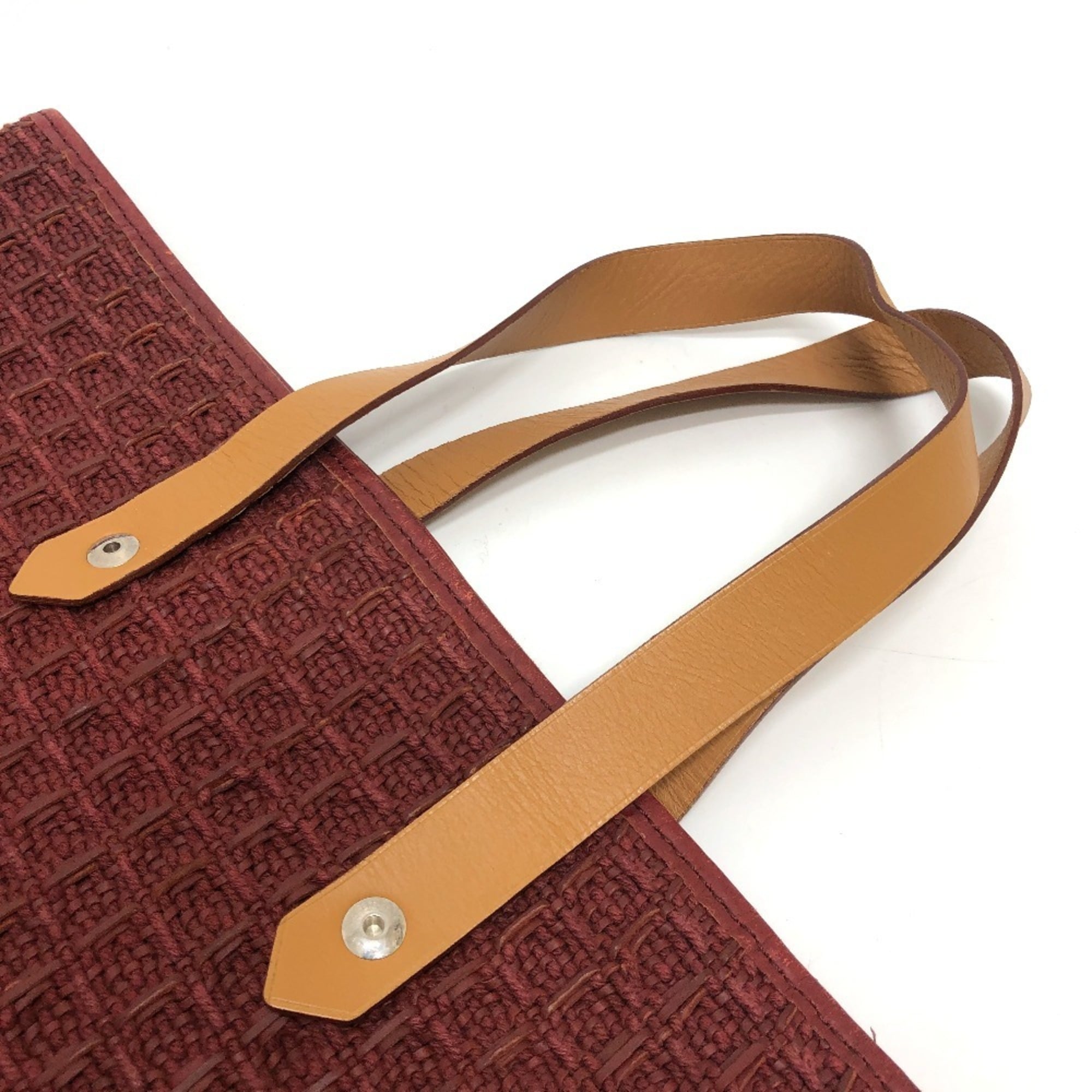 Hermes Ahmedabad Brown Canvas Handbag Tote Bag (Pre-Owned)