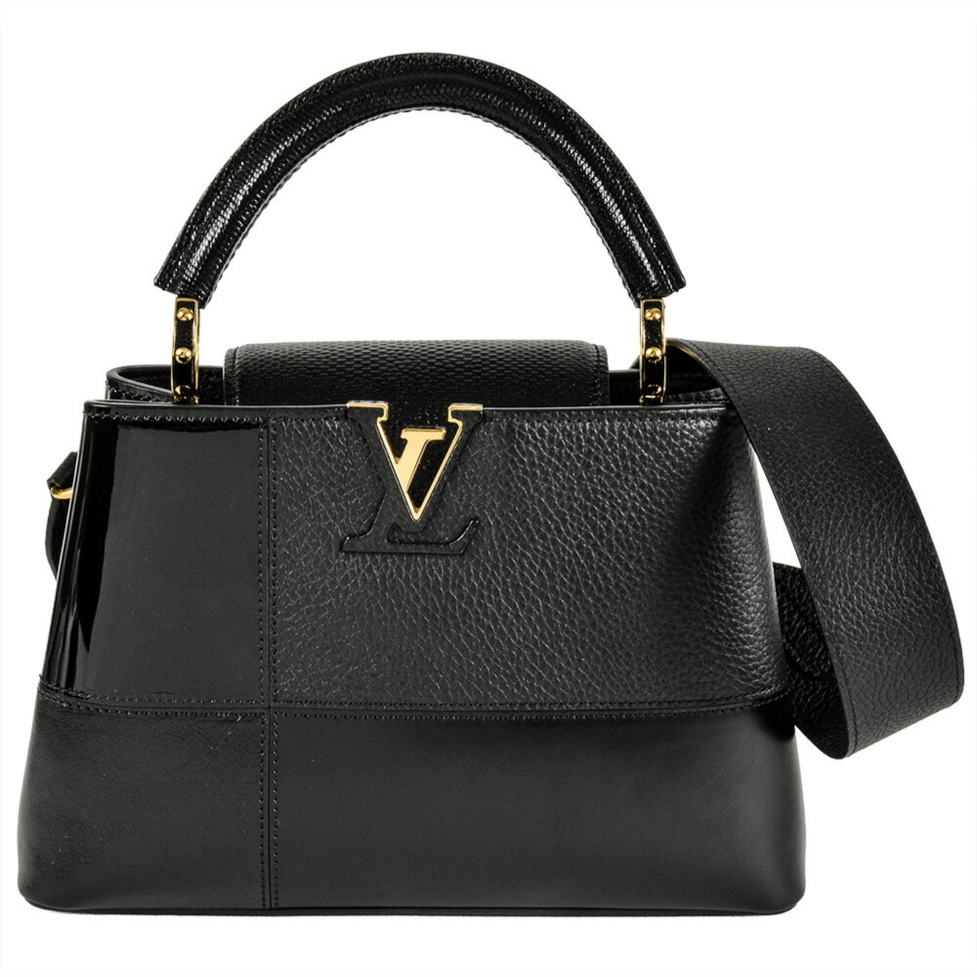 Louis Vuitton Black Leather Handbag (Pre-Owned)