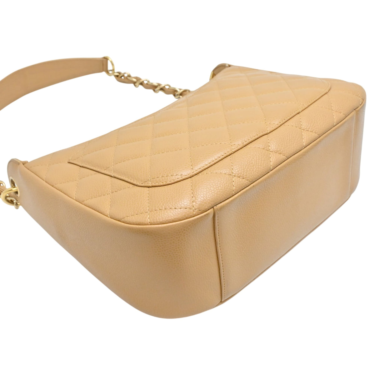 Chanel Beige Grained Calfskin Shoulder Bag (Pre-Owned)
