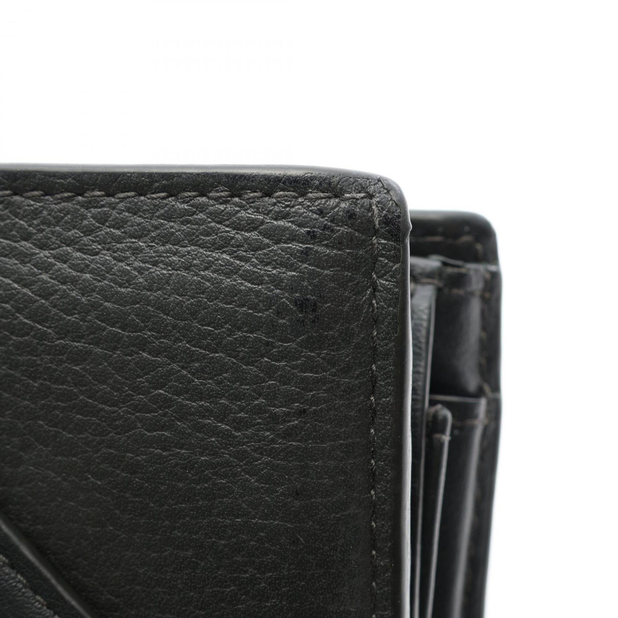 Bottega Veneta Intrecciato Black Leather Wallet (Bi-Fold) (Pre-Owned)