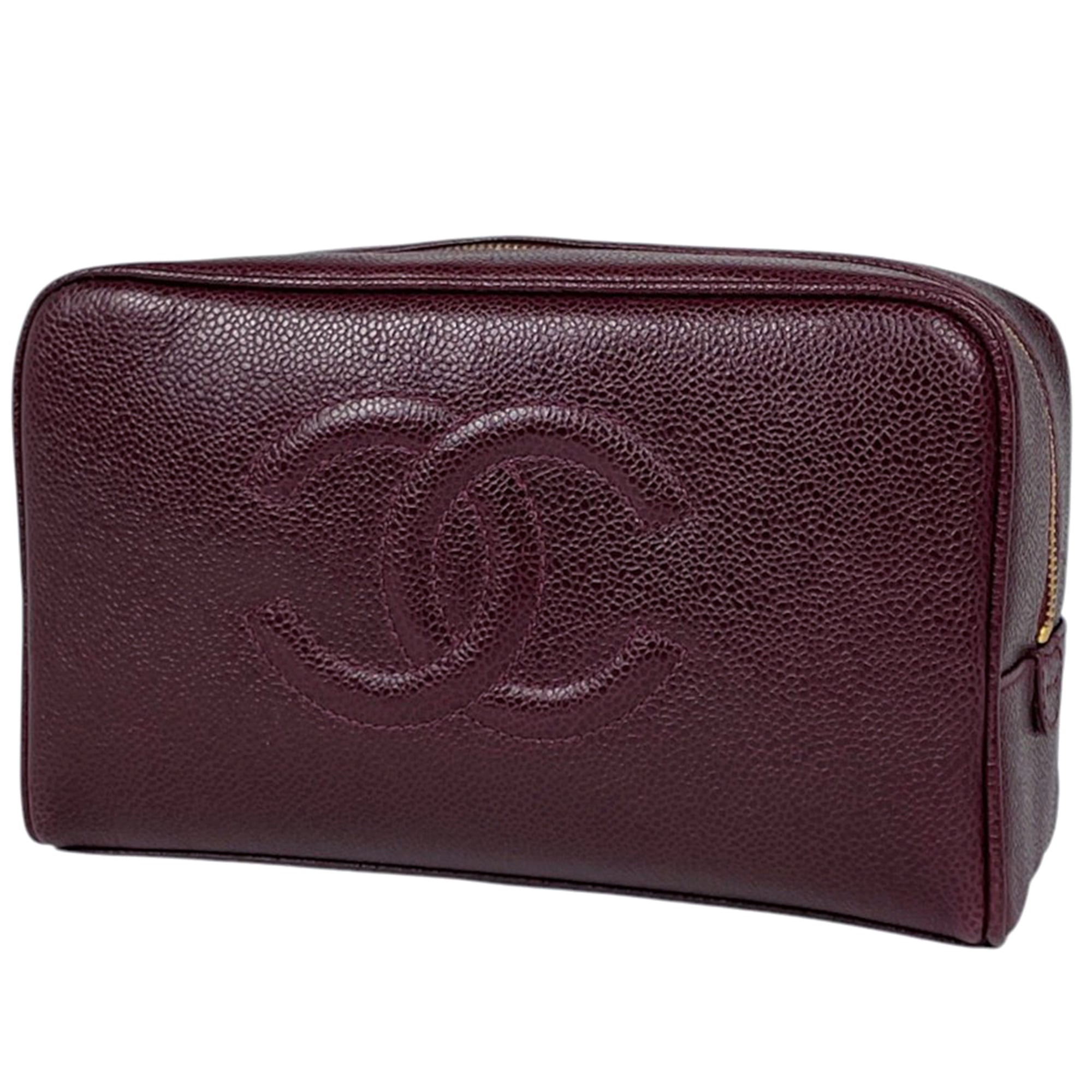 Chanel Bordeaux Grained Calfskin Pouch (Pre-Owned)