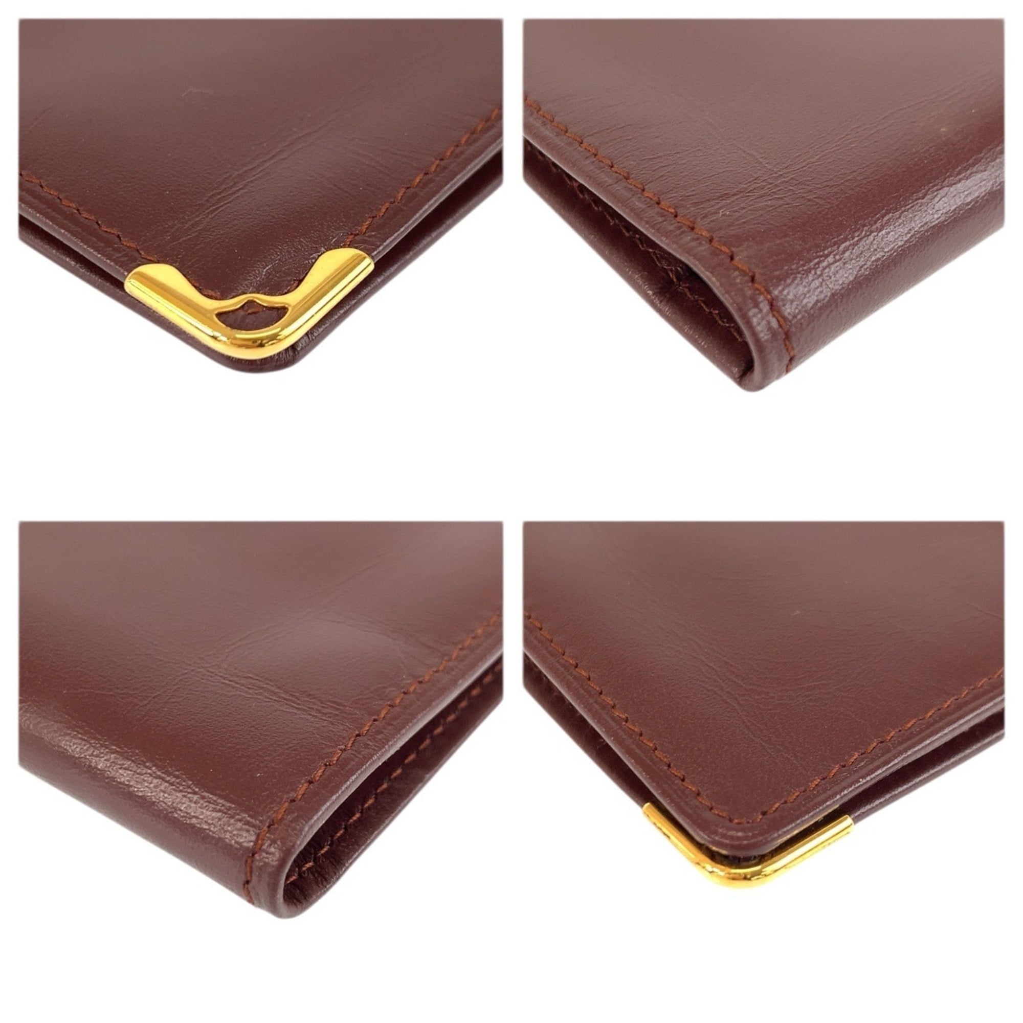 Cartier Bordeaux Leather Long Bill Wallet (Bi-Fold) (Pre-Owned)