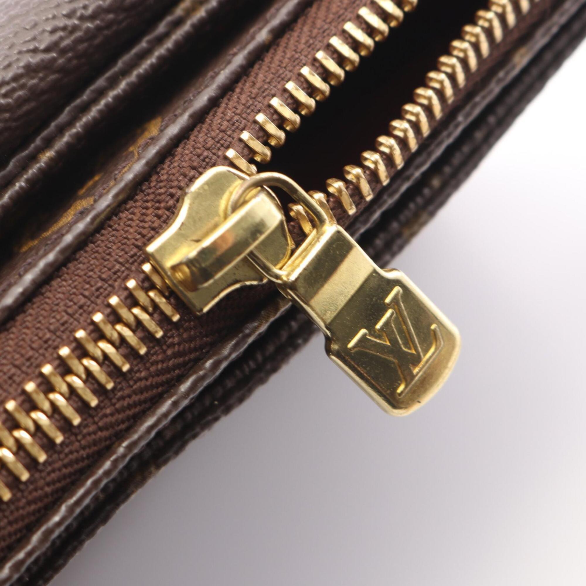 Louis Vuitton Brown Coated Canvas Leather Handbag Shoulder Bag (Pre-Owned)