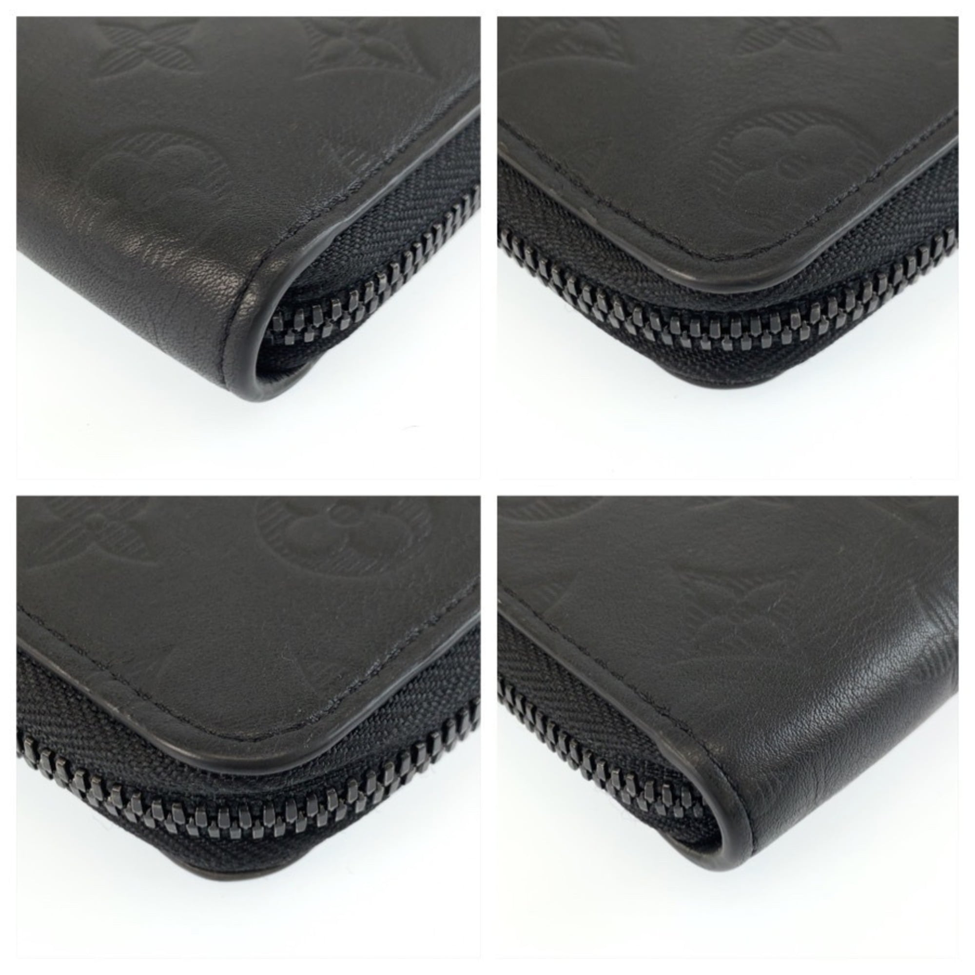Louis Vuitton Black Noir Monogram Shadow Long Wallet (Bi-Fold) (Pre-Owned)