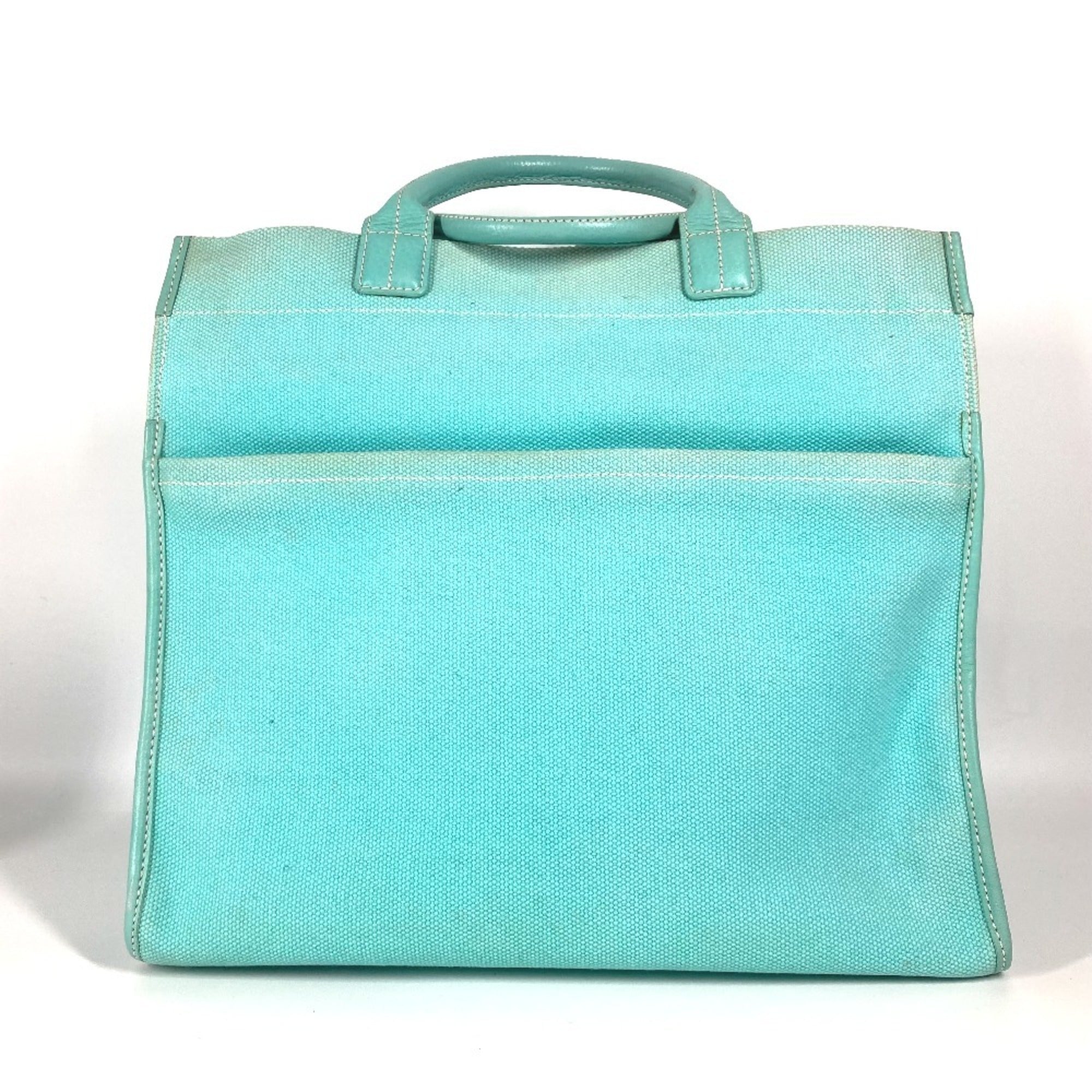 Tiffany Blue Canvas Handbag Shoulder Bag Tote Bag (Pre-Owned)