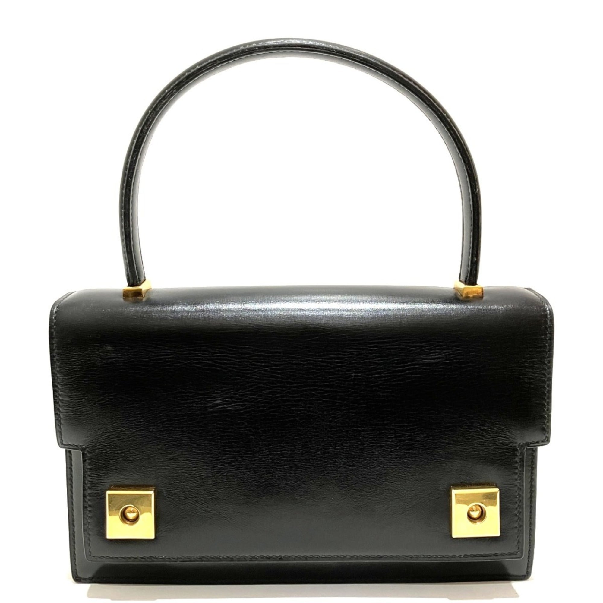 Hermes Piano Black Box Calf Leather Handbag (Pre-Owned)