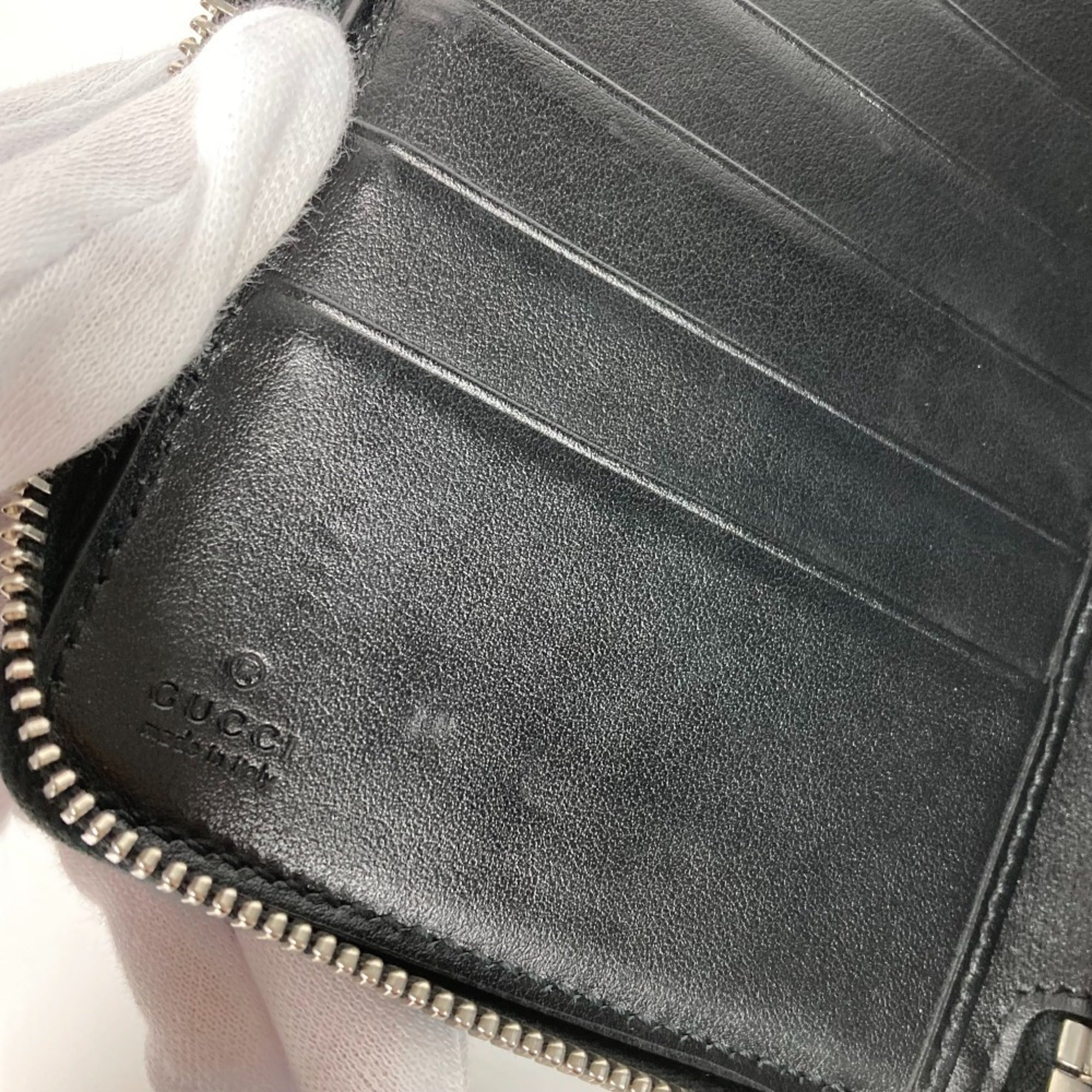 Gucci Black Leather Long Wallet (Bi-Fold) (Pre-Owned)