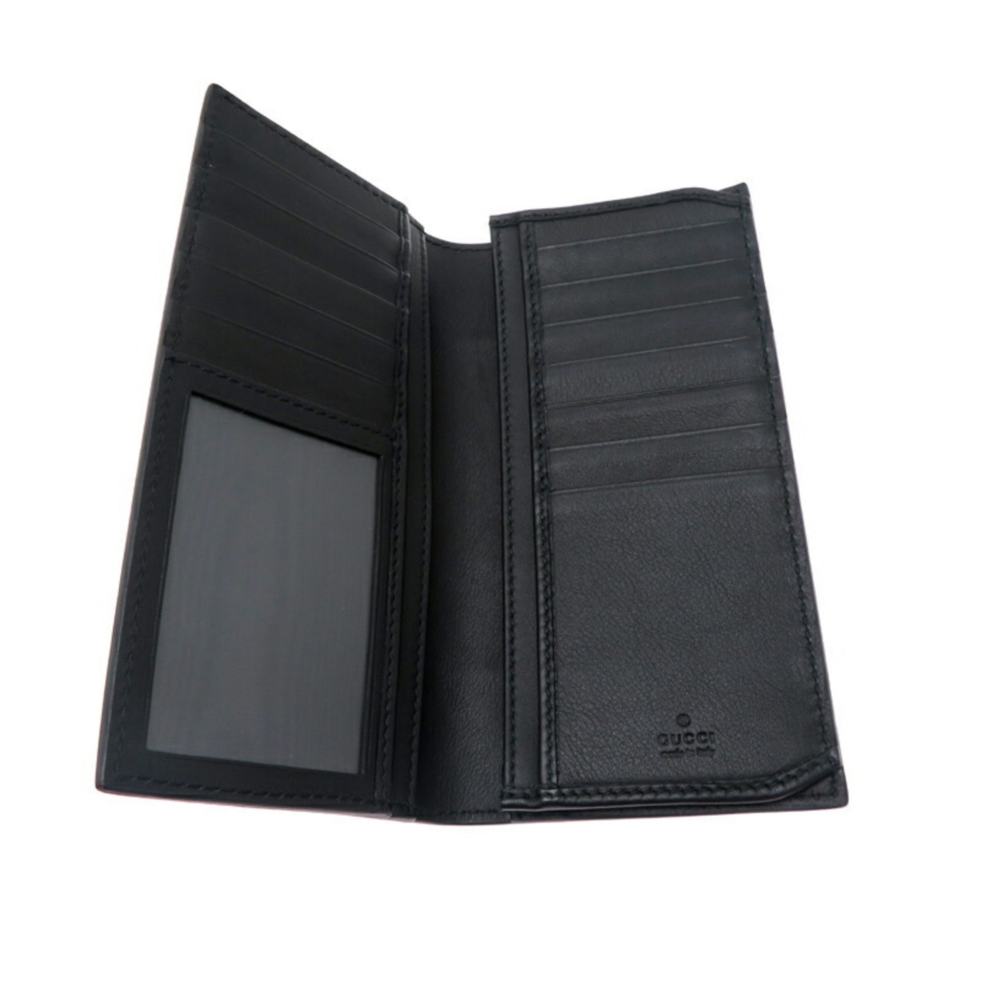 Gucci Black Leather Long Wallet (Bi-Fold) (Pre-Owned)