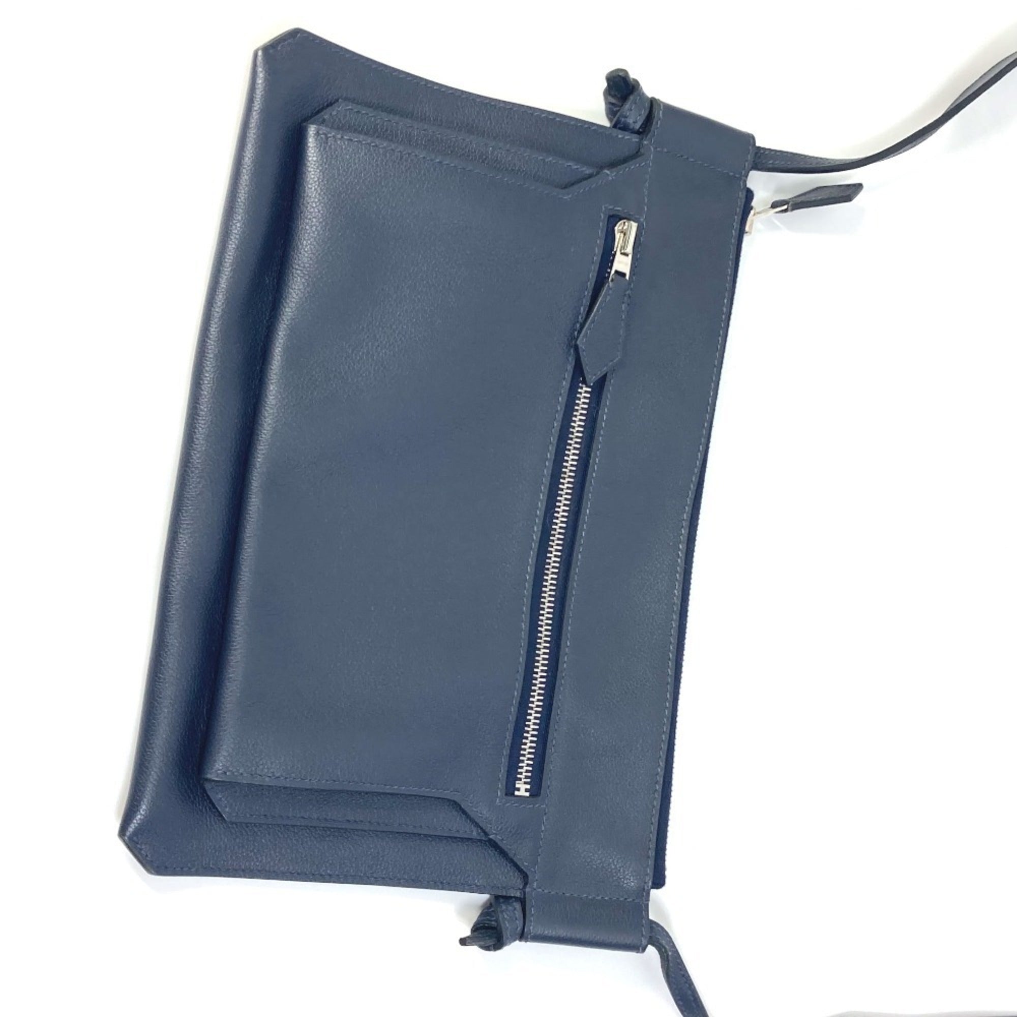 Hermes Blue Nuit Navy Leather Shoulder Bag (Pre-Owned)