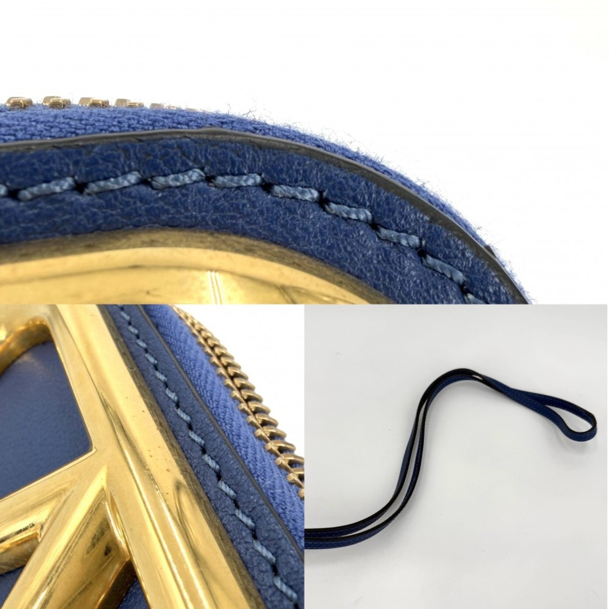 Valentino Garavani Blue Leather Pochette Shoulder Bag (Pre-Owned)
