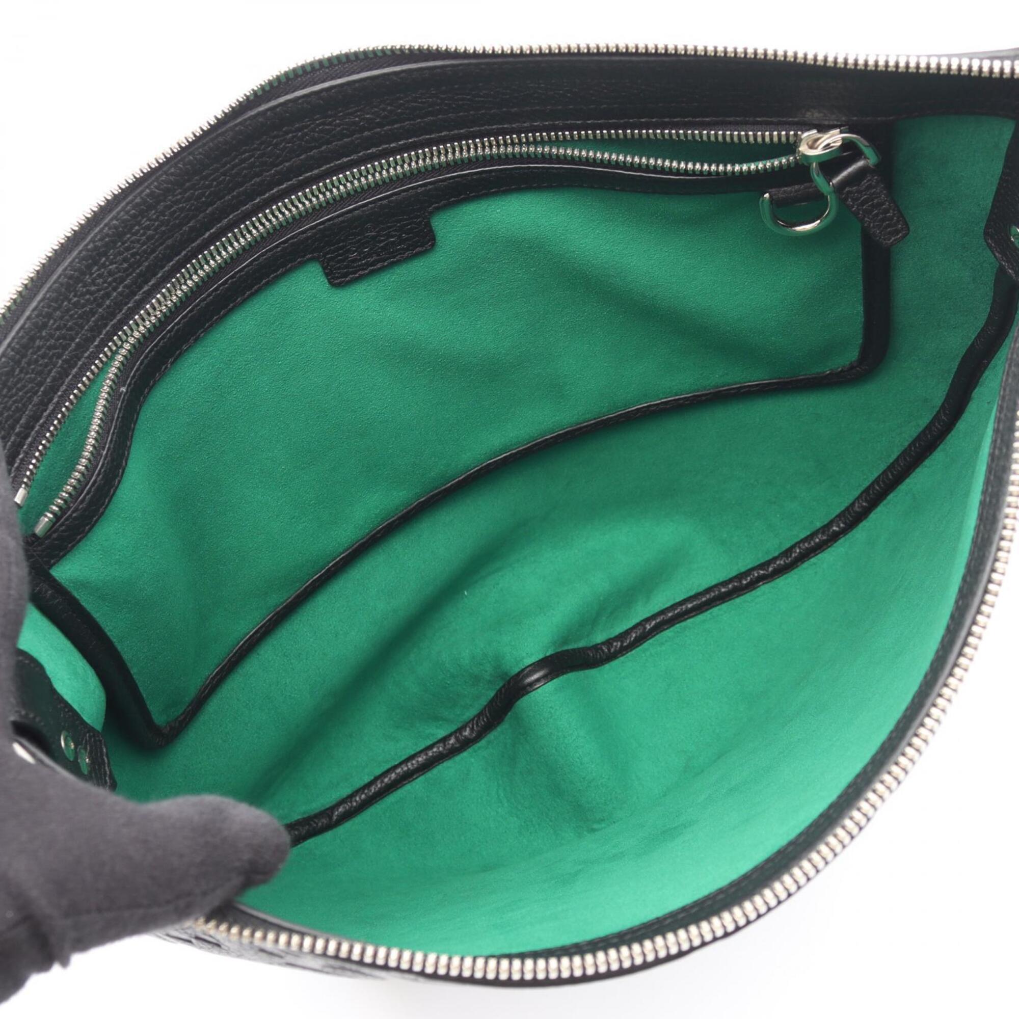 Gucci Black Leather Handbag Shoulder Bag (Pre-Owned)