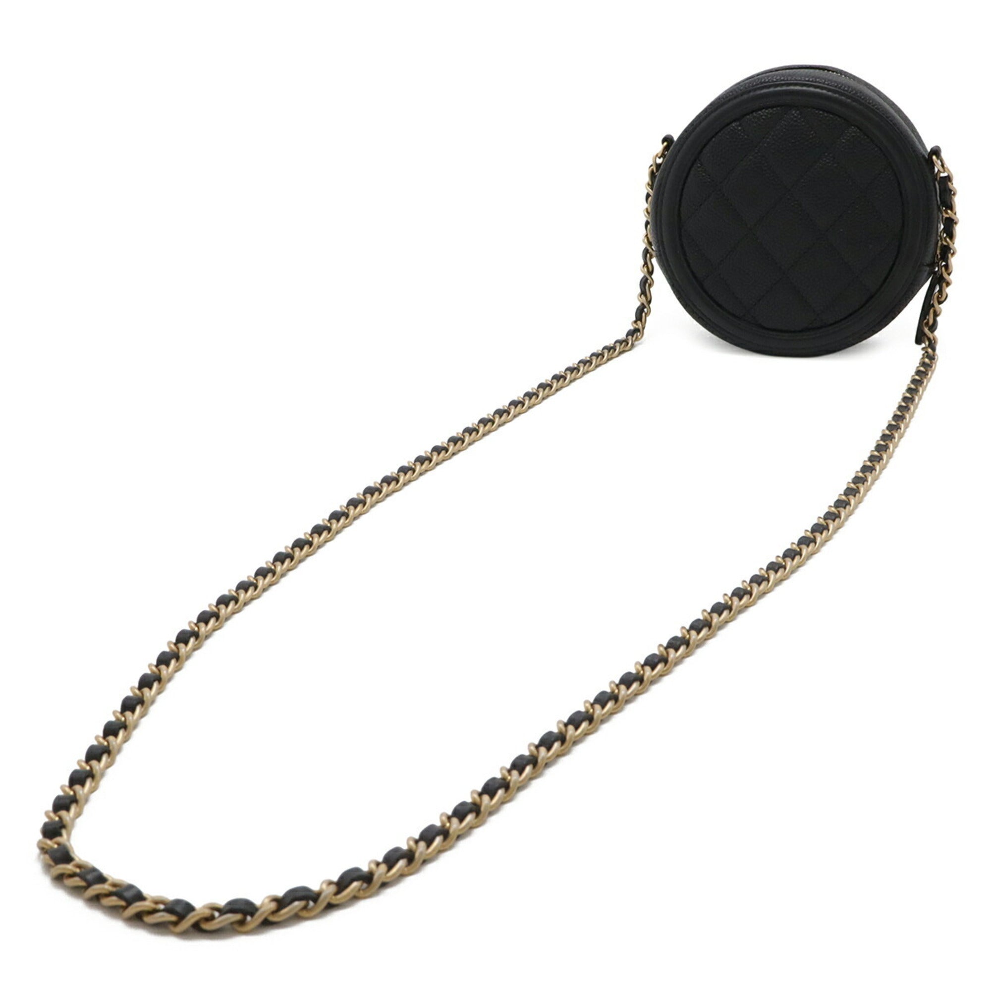 Chanel Black Grained Calfskin Pochette (Pre-Owned)