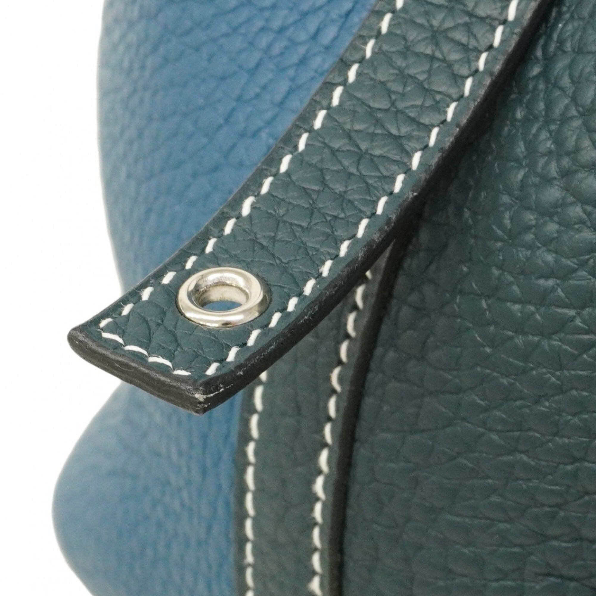 Hermes Green Taurillon Clemence Leather Handbag (Pre-Owned)