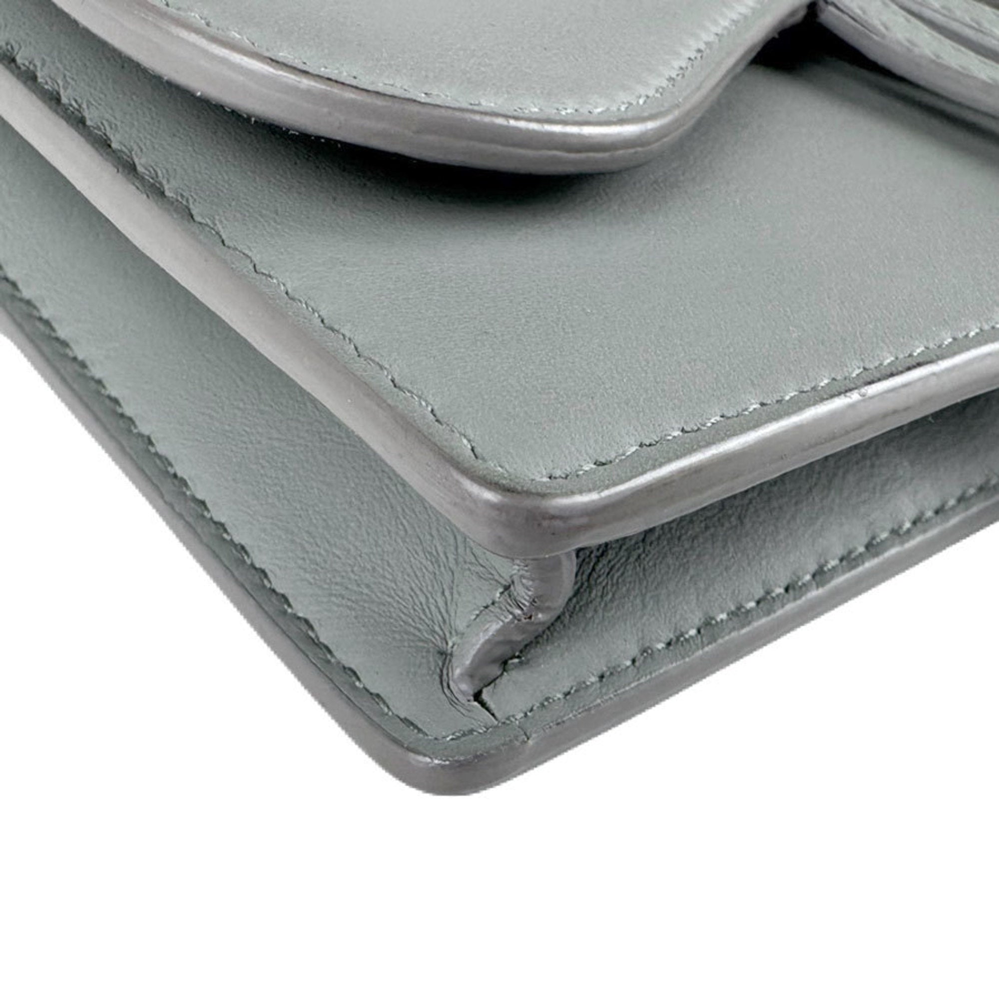 Christian Dior Gray Leather Fanny Pack (Pre-Owned)
