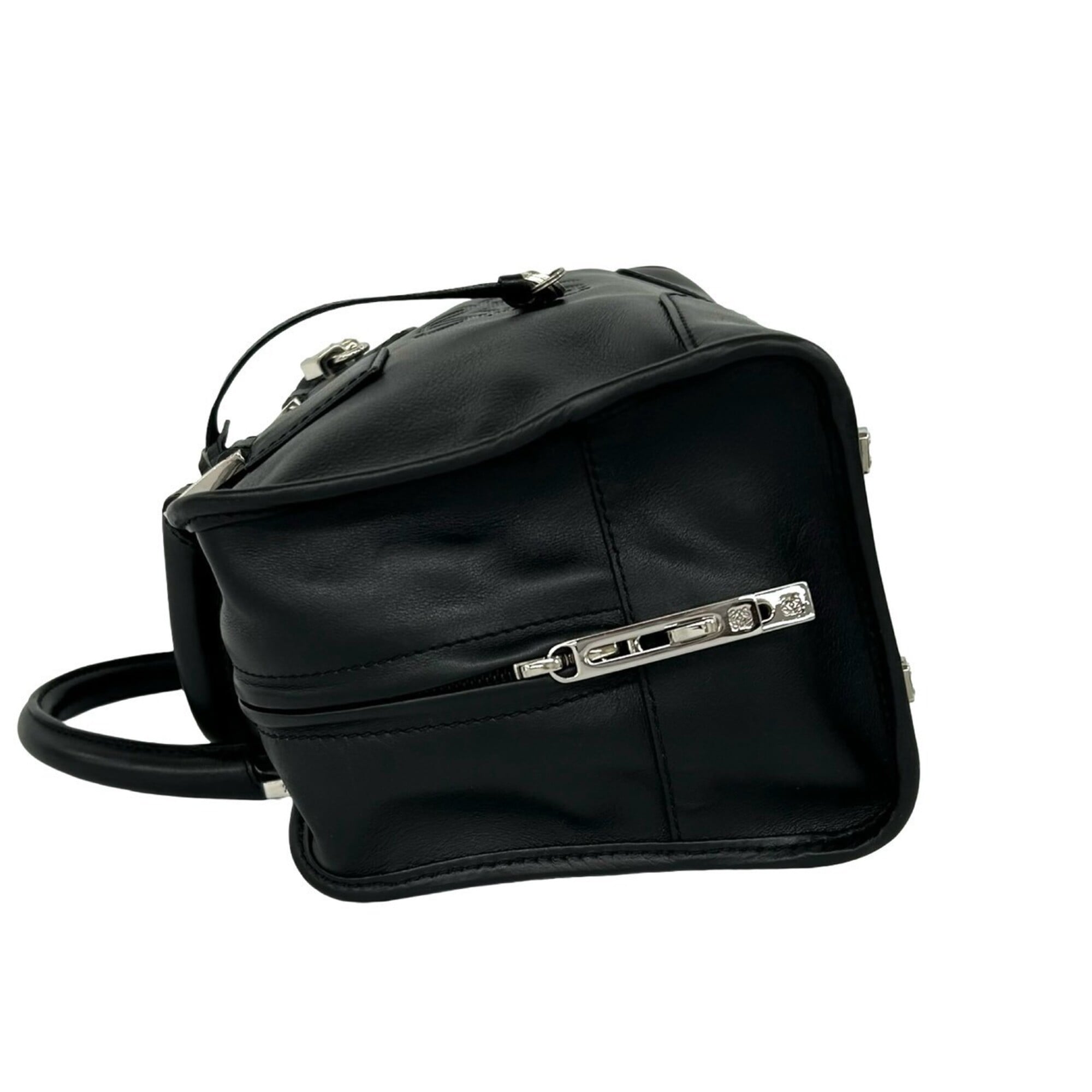 Loewe Black Leather Boston Bag Handbag Tote Bag (Pre-Owned)