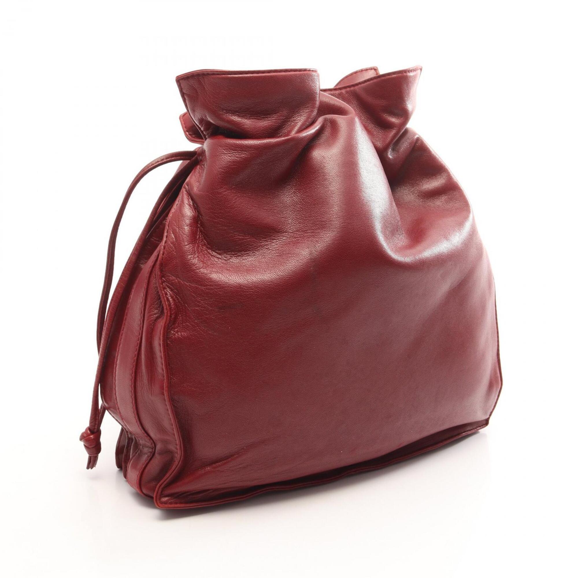 Loewe Bordeaux Leather Handbag Shoulder Bag (Pre-Owned)