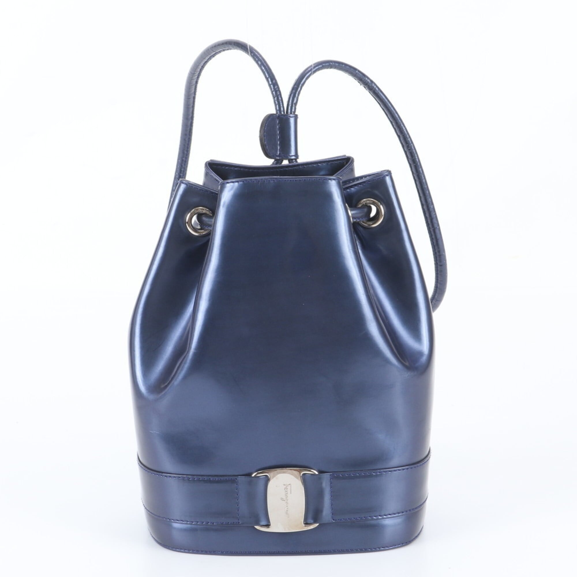 Salvatore Ferragamo Blue Leather Backpack Shoulder Bag (Pre-Owned)