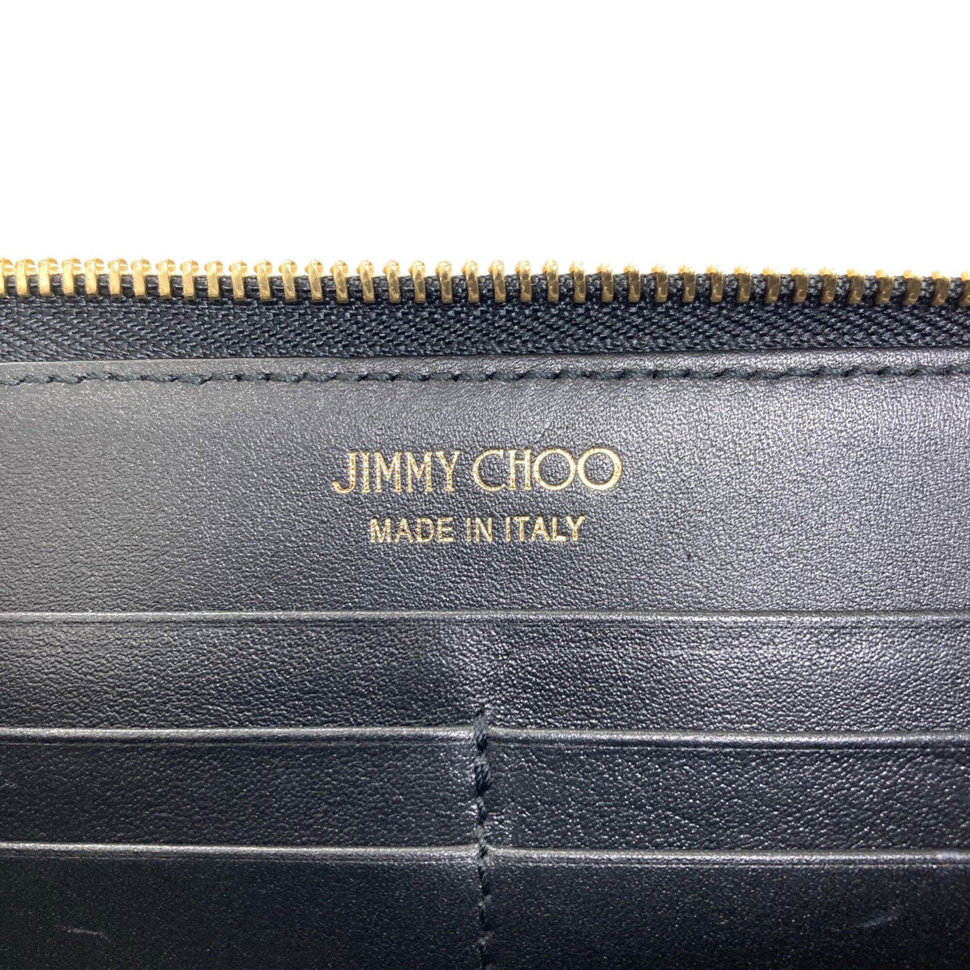 Jimmy Choo Black Leather Long Wallet (Bi-Fold) (Pre-Owned)