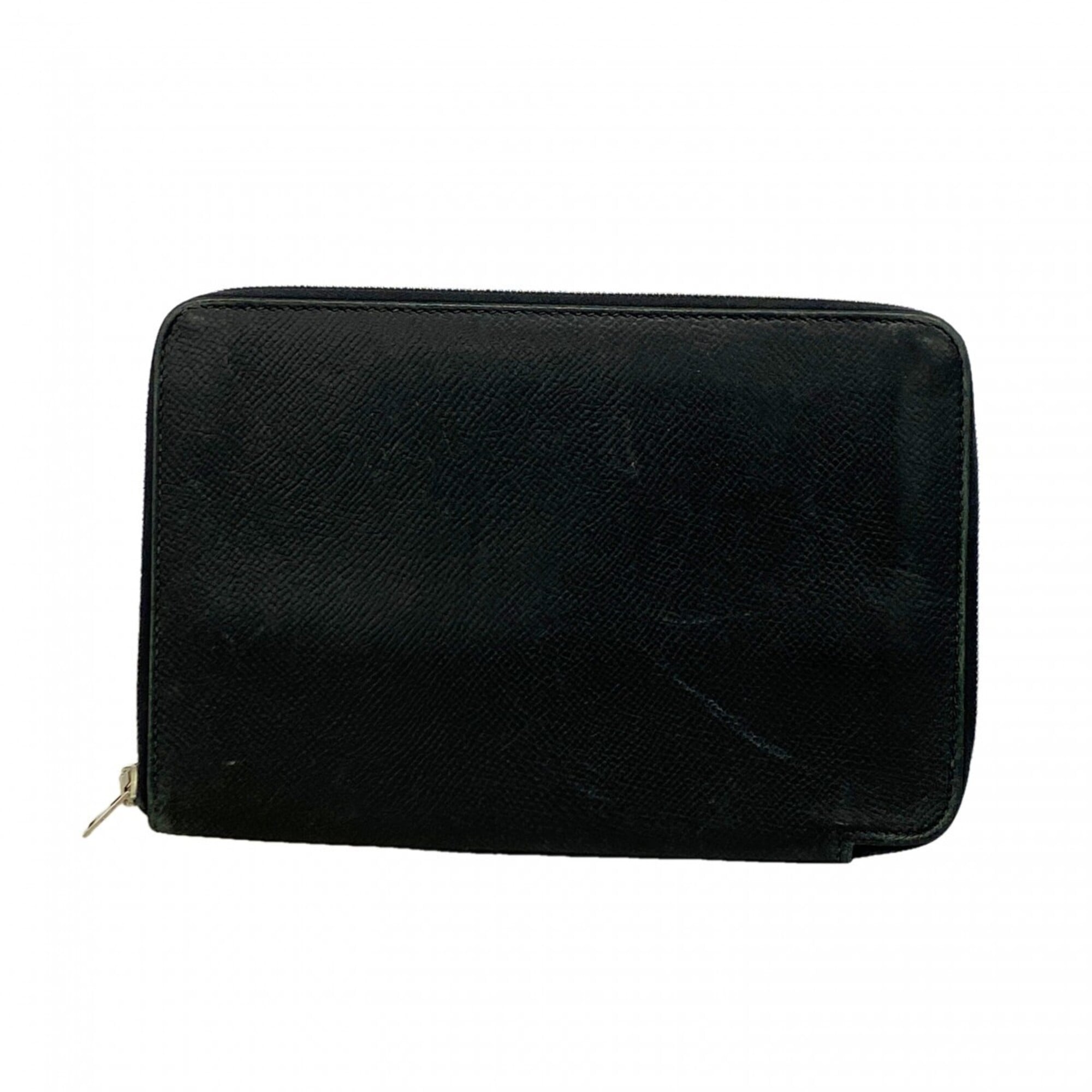 Hermes Black Leather Long Wallet (Bi-Fold) (Pre-Owned)