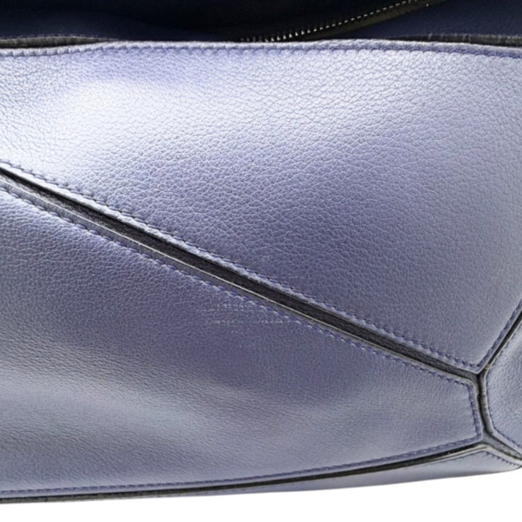 Loewe Navy Leather Handbag Shoulder Bag (Pre-Owned)