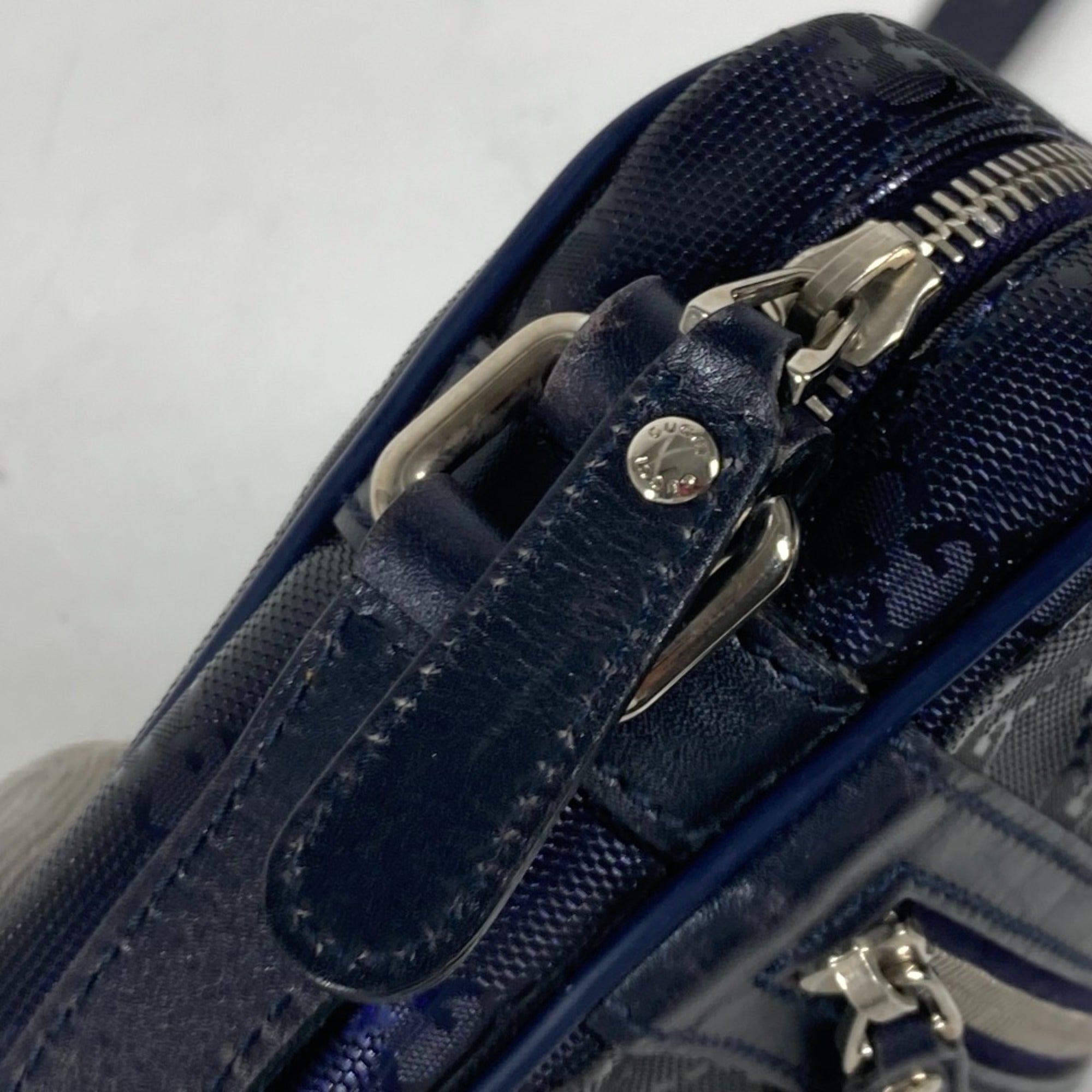 Gucci Gg Imprimé Blue Gg Imprimé Pochette Shoulder Bag (Pre-Owned)