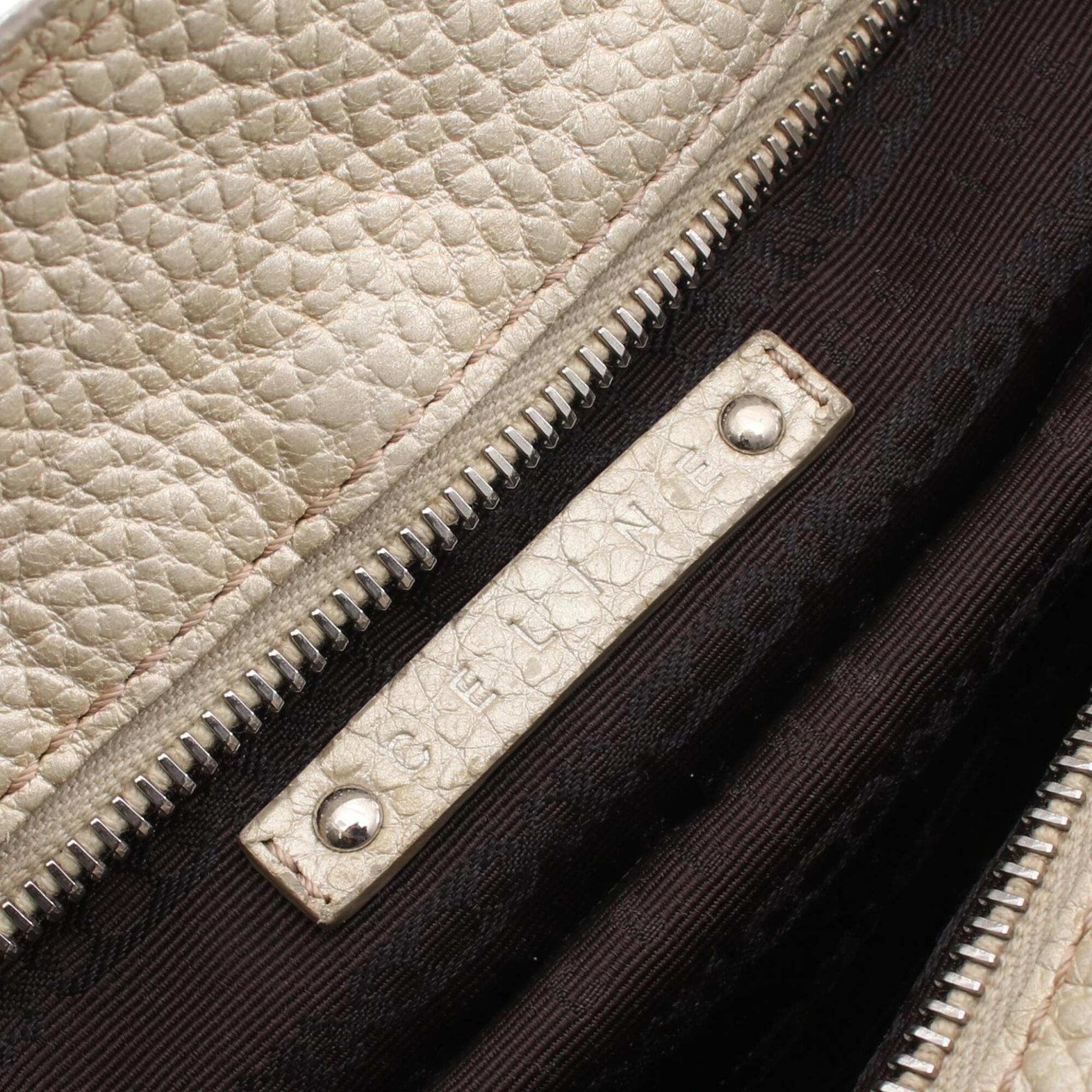 Celine Metallic White Leather Handbag (Pre-Owned)