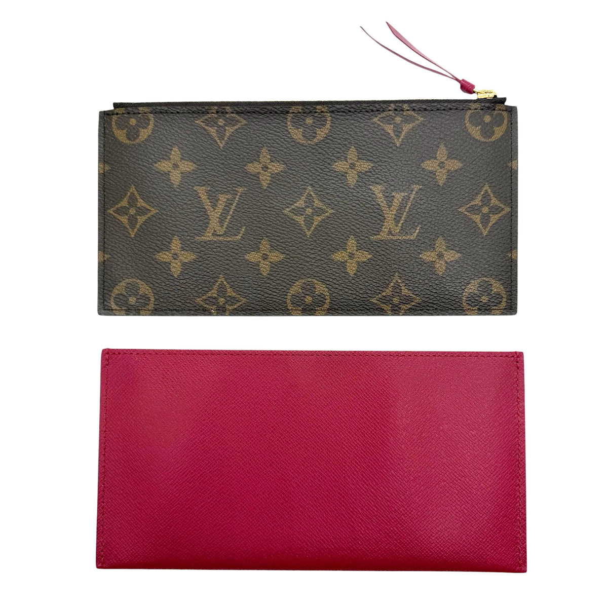 Louis Vuitton Brown Fuchsia Monogram Clutch Bag Pochette Pouch Shoulder Bag (Pre-Owned)