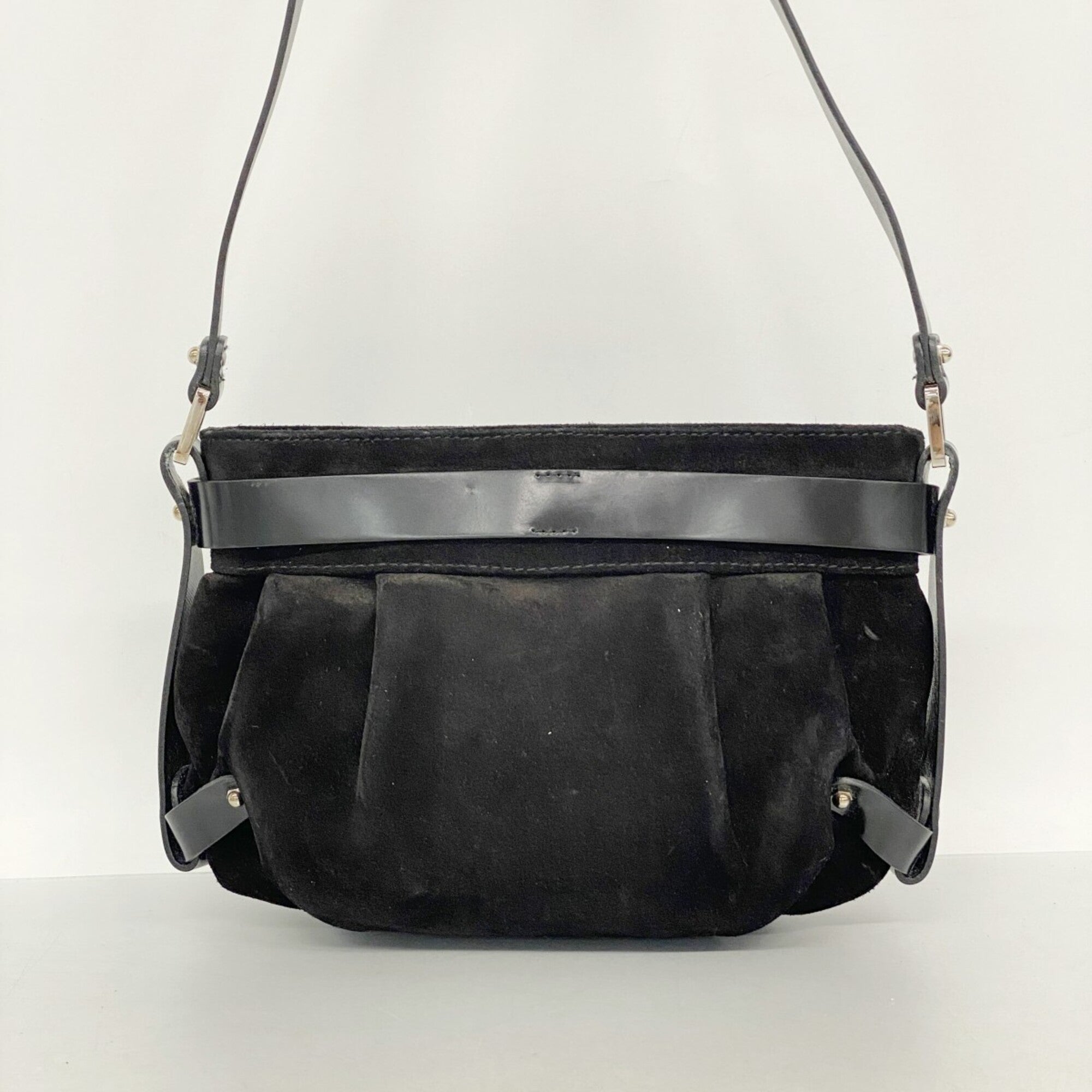 Salvatore Ferragamo Black Suede Shoulder Bag (Pre-Owned)
