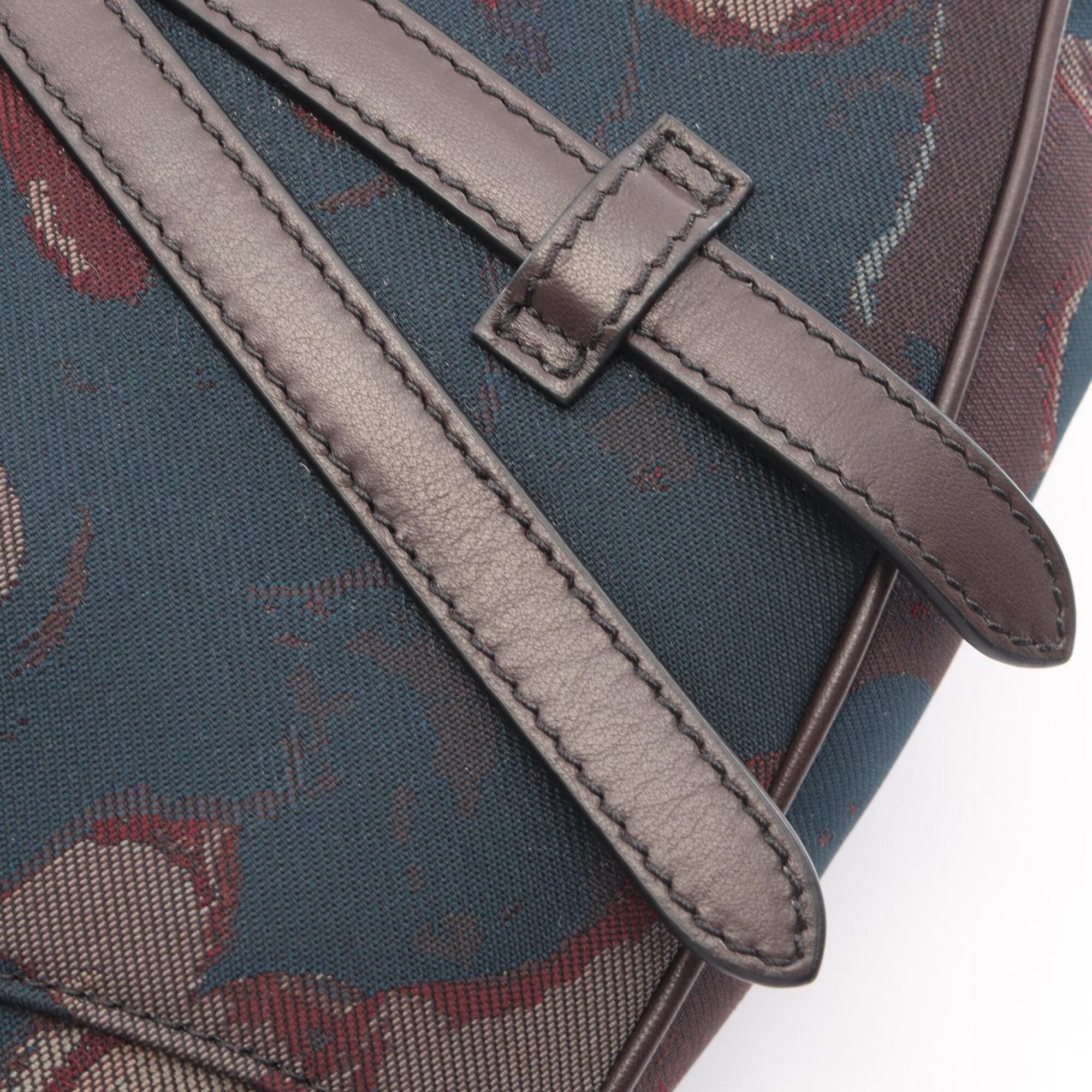 Christian Dior Brown Multi-Color Canvas Leather Fanny Pack Handbag Saddle Bag (Pre-Owned)