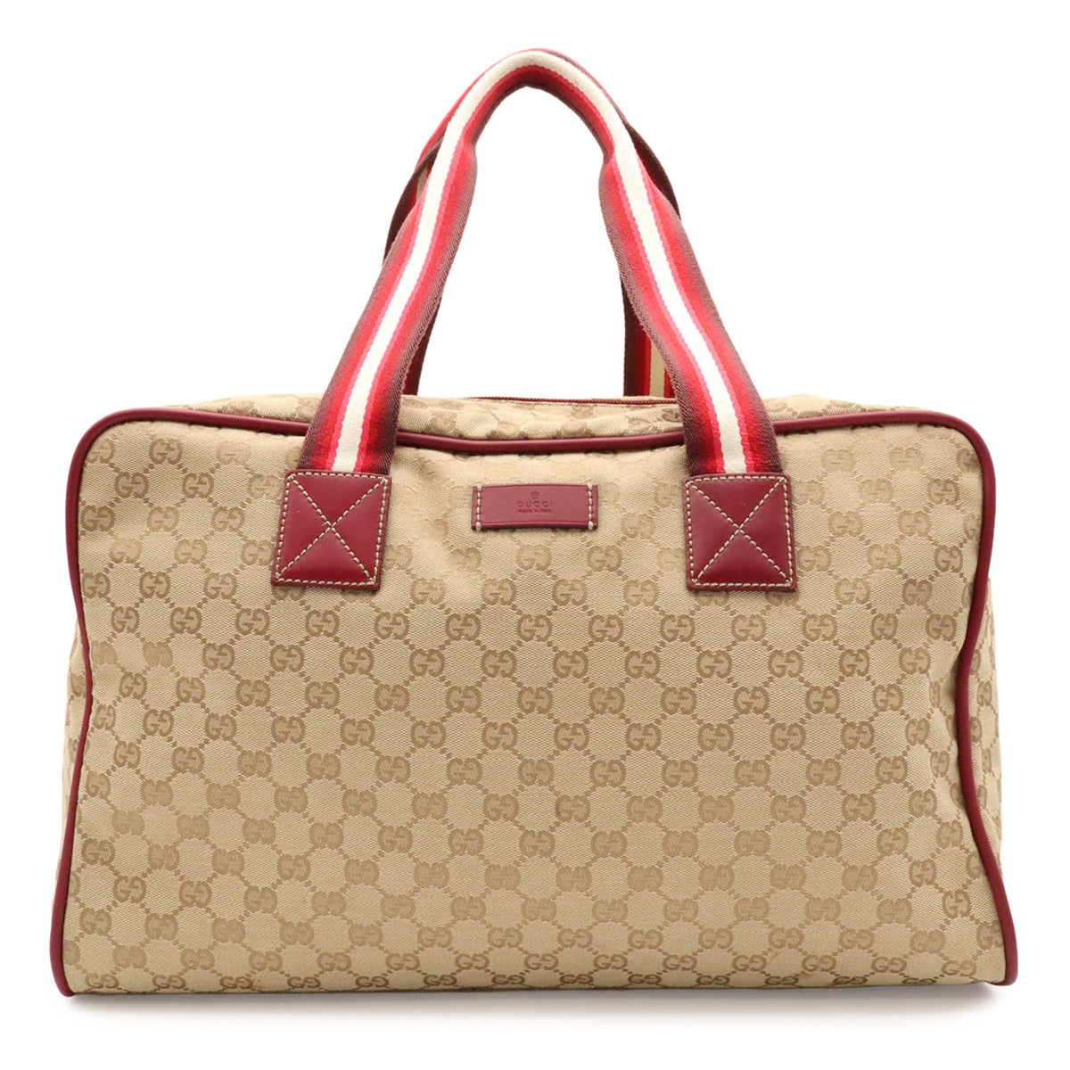Gucci Beige Gg Canvas Boston Bag Shoulder Bag (Pre-Owned)
