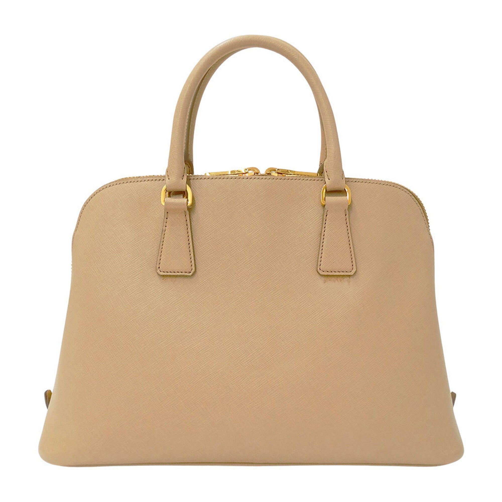 Prada Beige Saffiano Triangle Handbag Shoulder Bag (Pre-Owned)