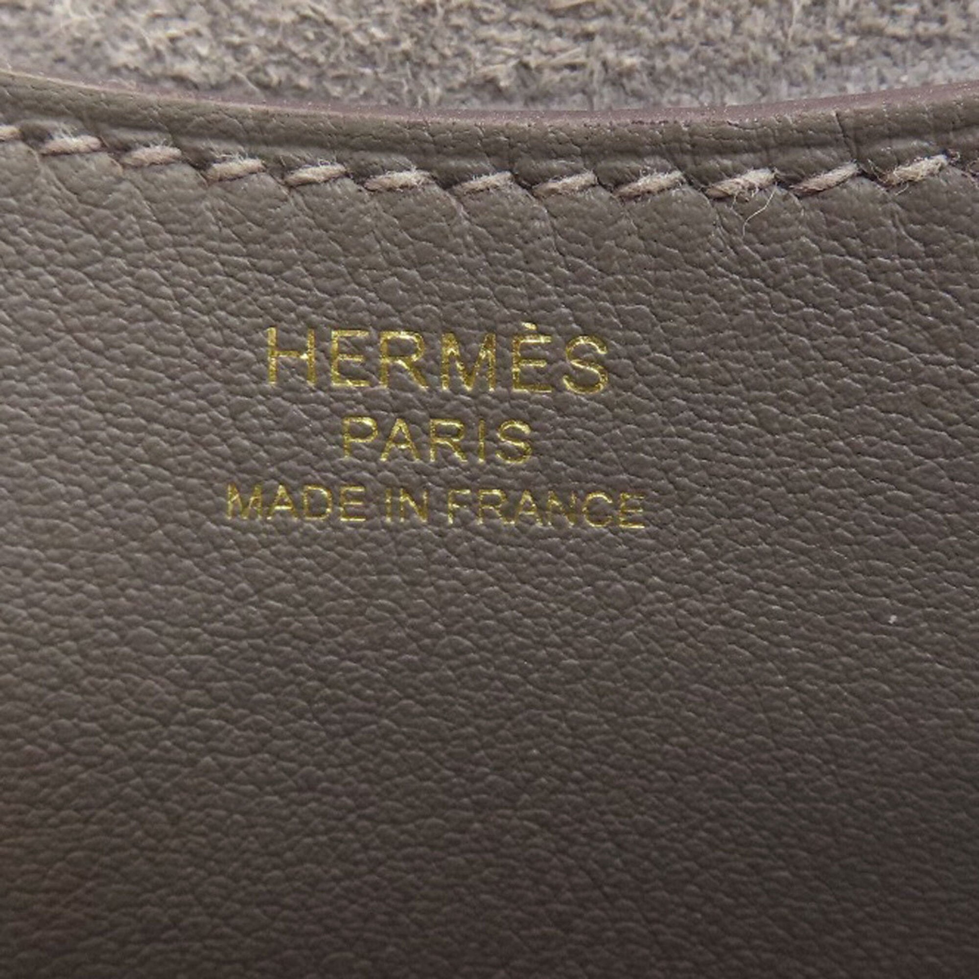 Hermes Gray Taurillon Clemence Leather Handbag (Pre-Owned)