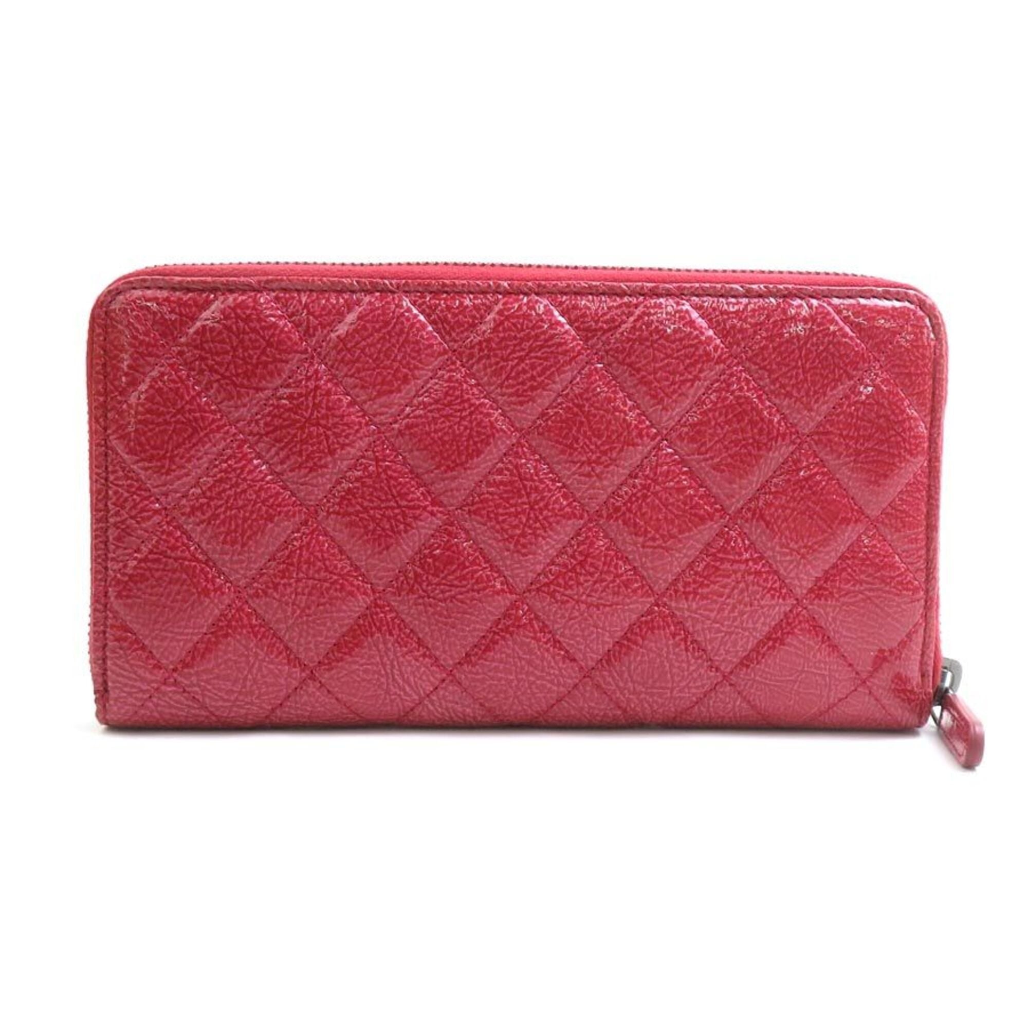 Chanel Pink Patent Leather Long Wallet (Bi-Fold) (Pre-Owned)