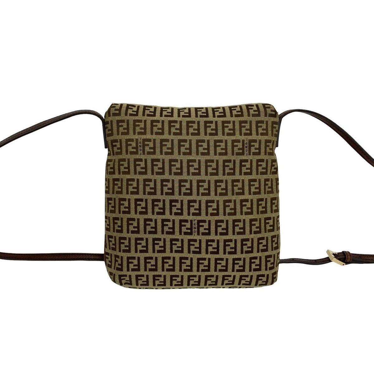 Fendi Brown Canvas Leather Shoulder Bag (Pre-Owned)