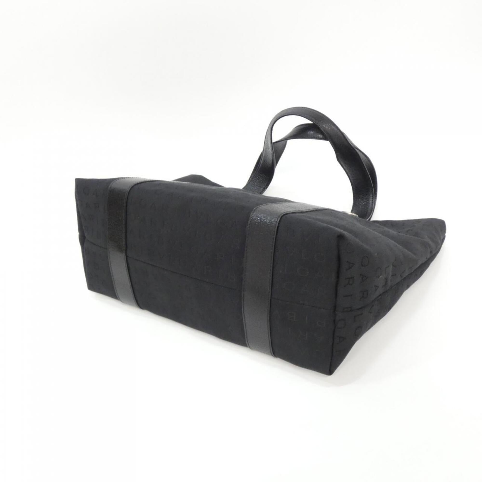 Bvlgari Black Canvas Leather Handbag (Pre-Owned)