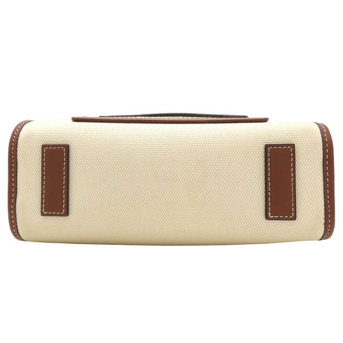 Burberry Brown Ivory Canvas Leather Handbag (Pre-Owned)