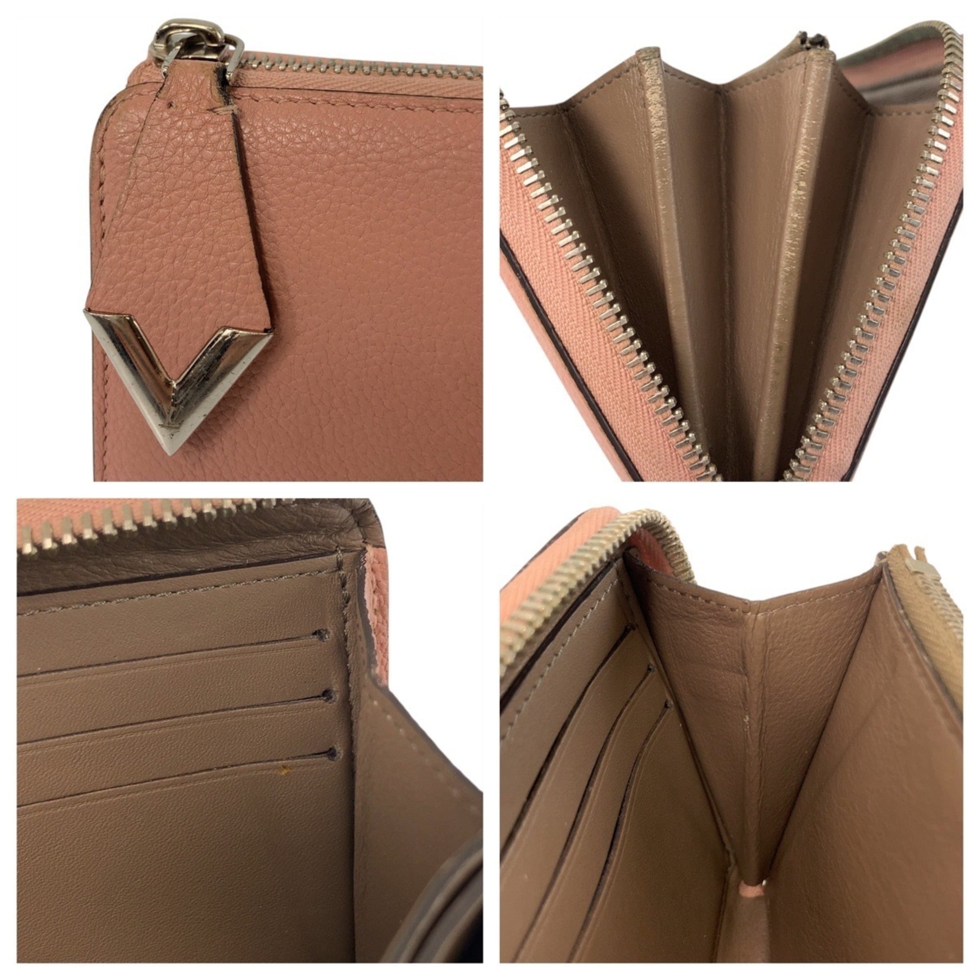 Louis Vuitton Grayish Magnolia Pink Leather Long Wallet (Bi-Fold) (Pre-Owned)