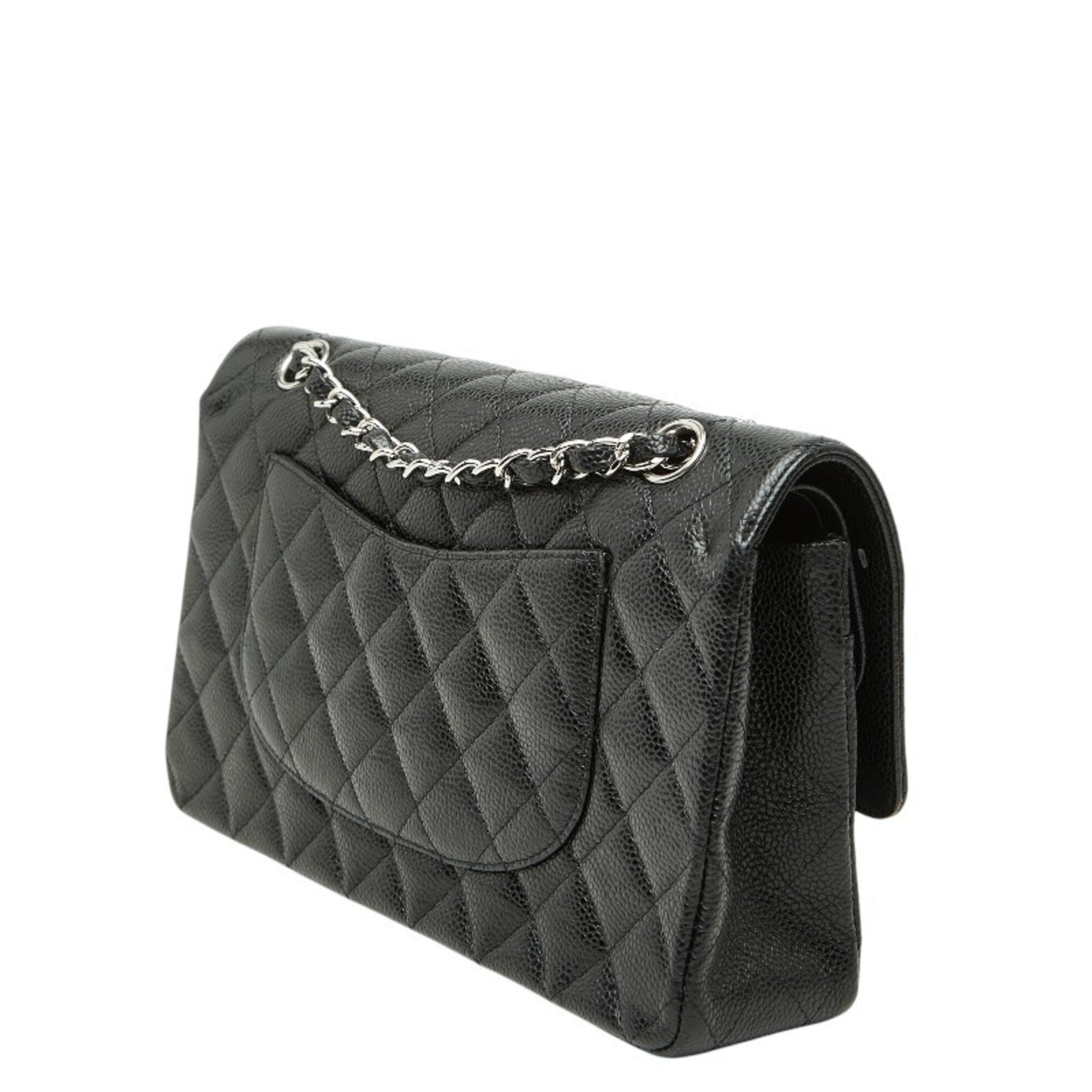Chanel Black Grained Calfskin Shoulder Bag (Pre-Owned)