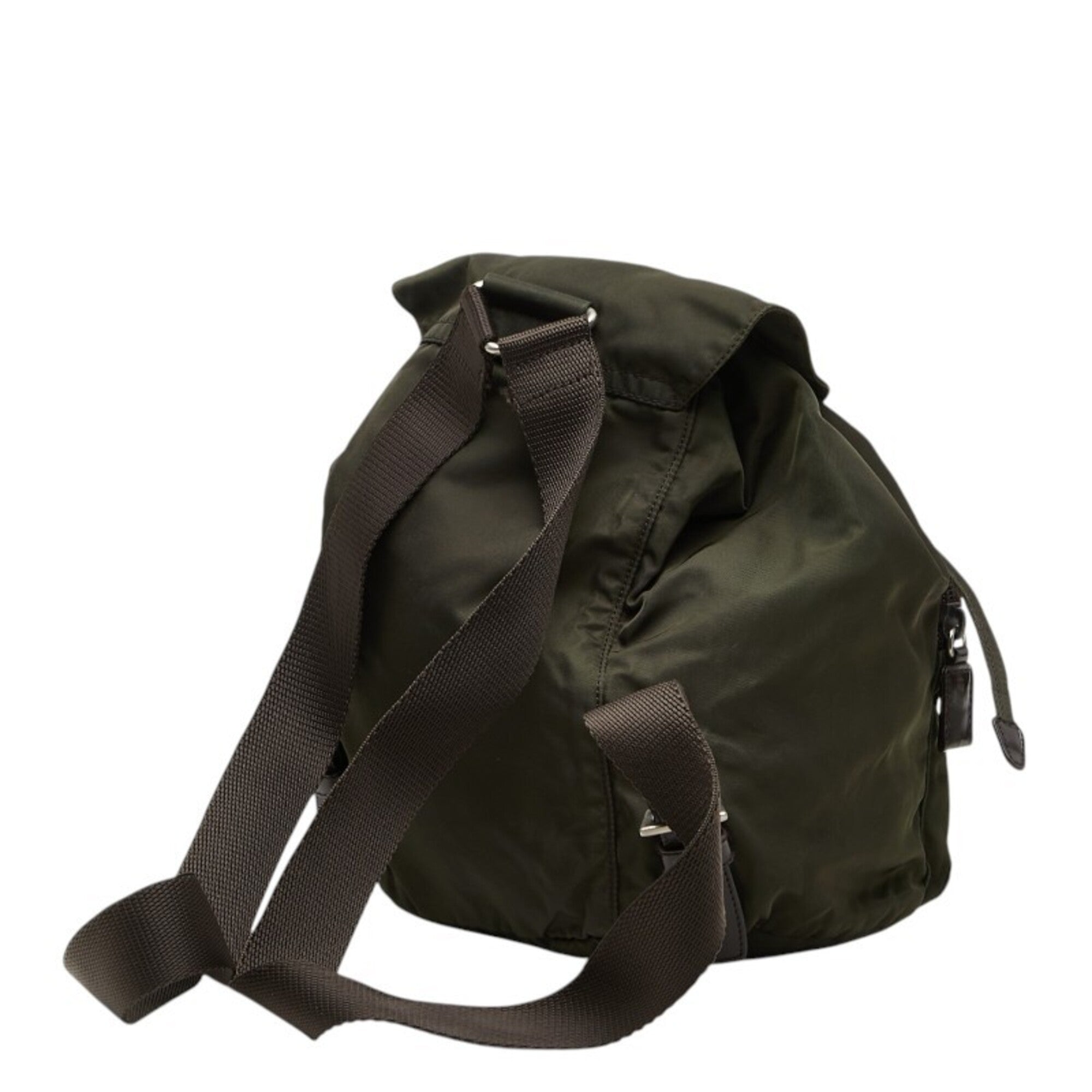 Prada Green Nylon Leather Backpack (Pre-Owned)