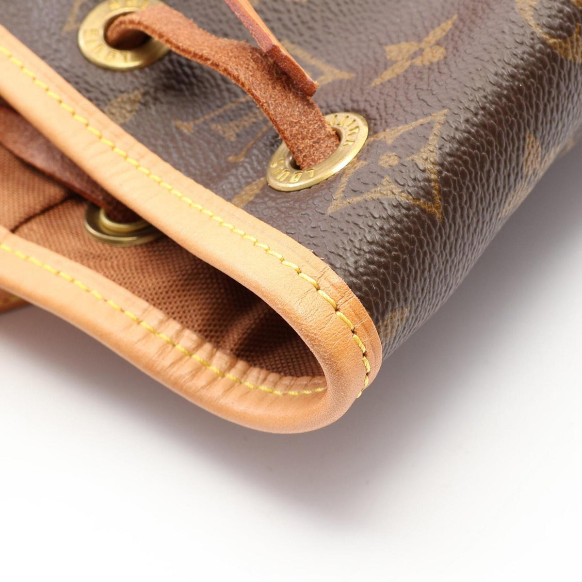 Louis Vuitton Brown Coated Canvas Leather Backpack Handbag (Pre-Owned)