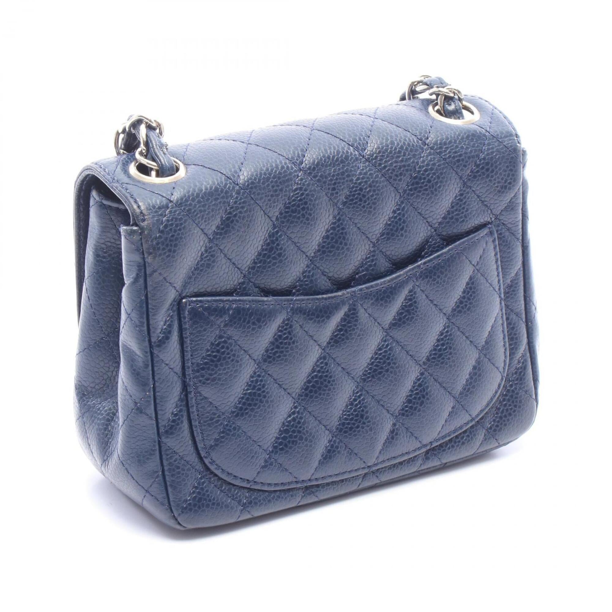Chanel Navy Grained Calfskin Shoulder Bag (Pre-Owned)