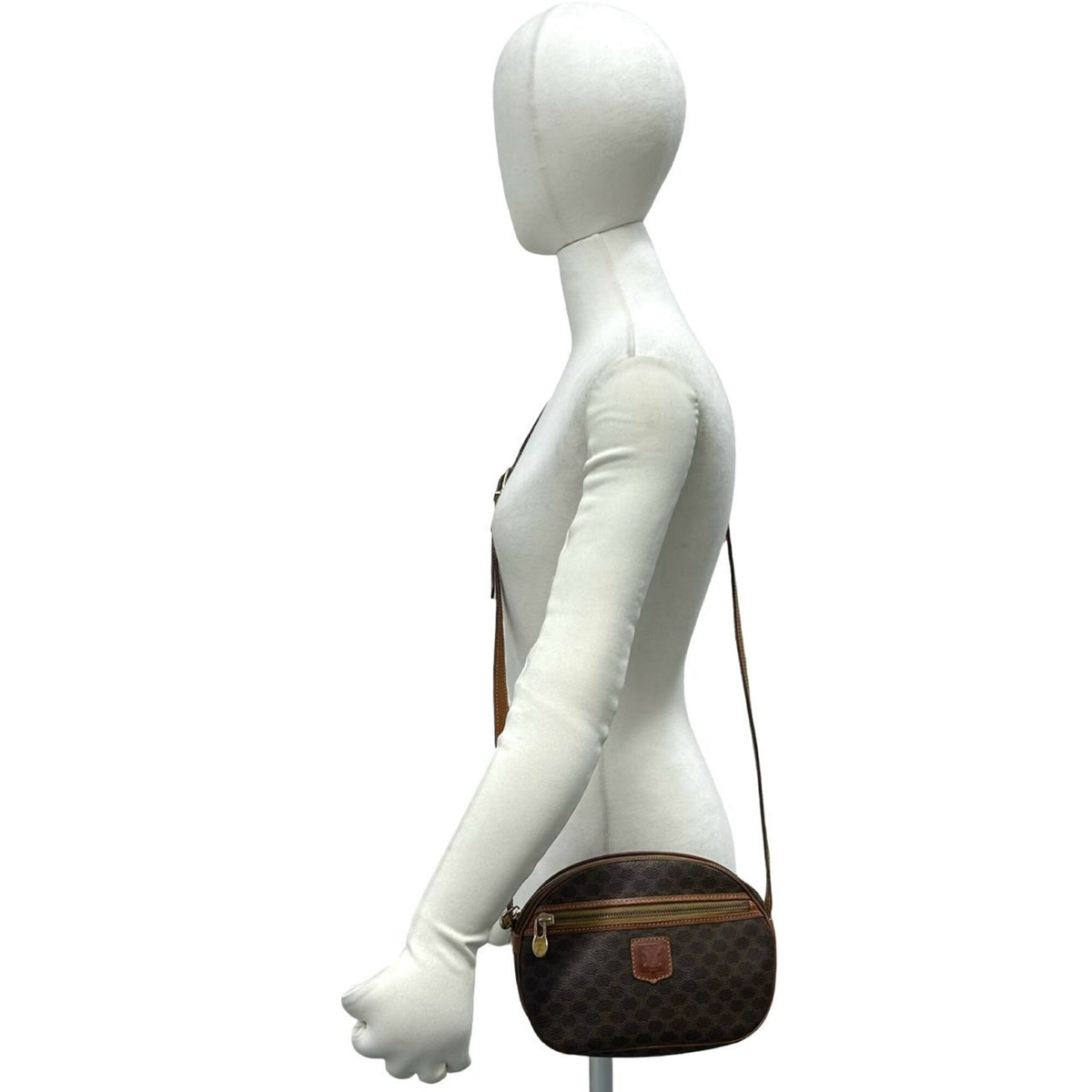 Celine Brown Leather Pvc Pochette Shoulder Bag (Pre-Owned)